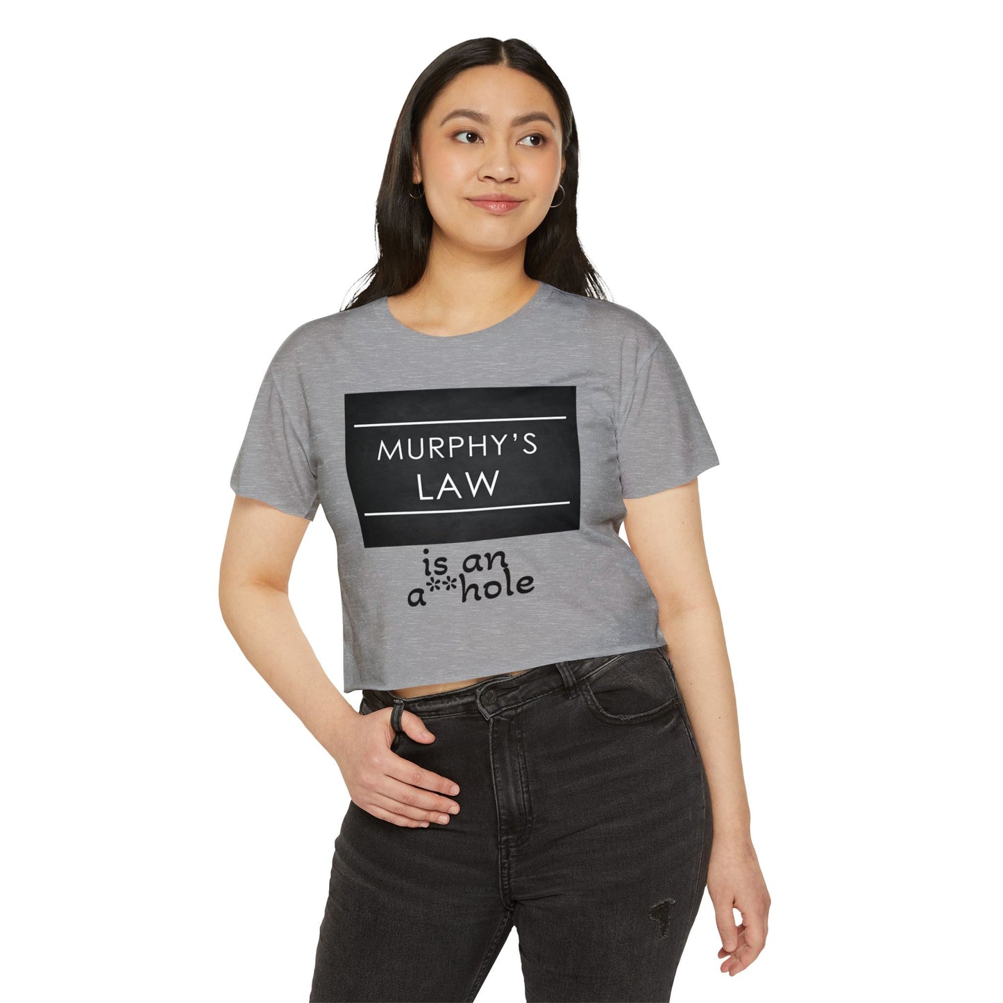 Murphy's Law Women's Festival Crop Top, Fun Summer Tee, Casual Streetwear, Gift for Her, Festival Outfit, Funny Quote Shirt