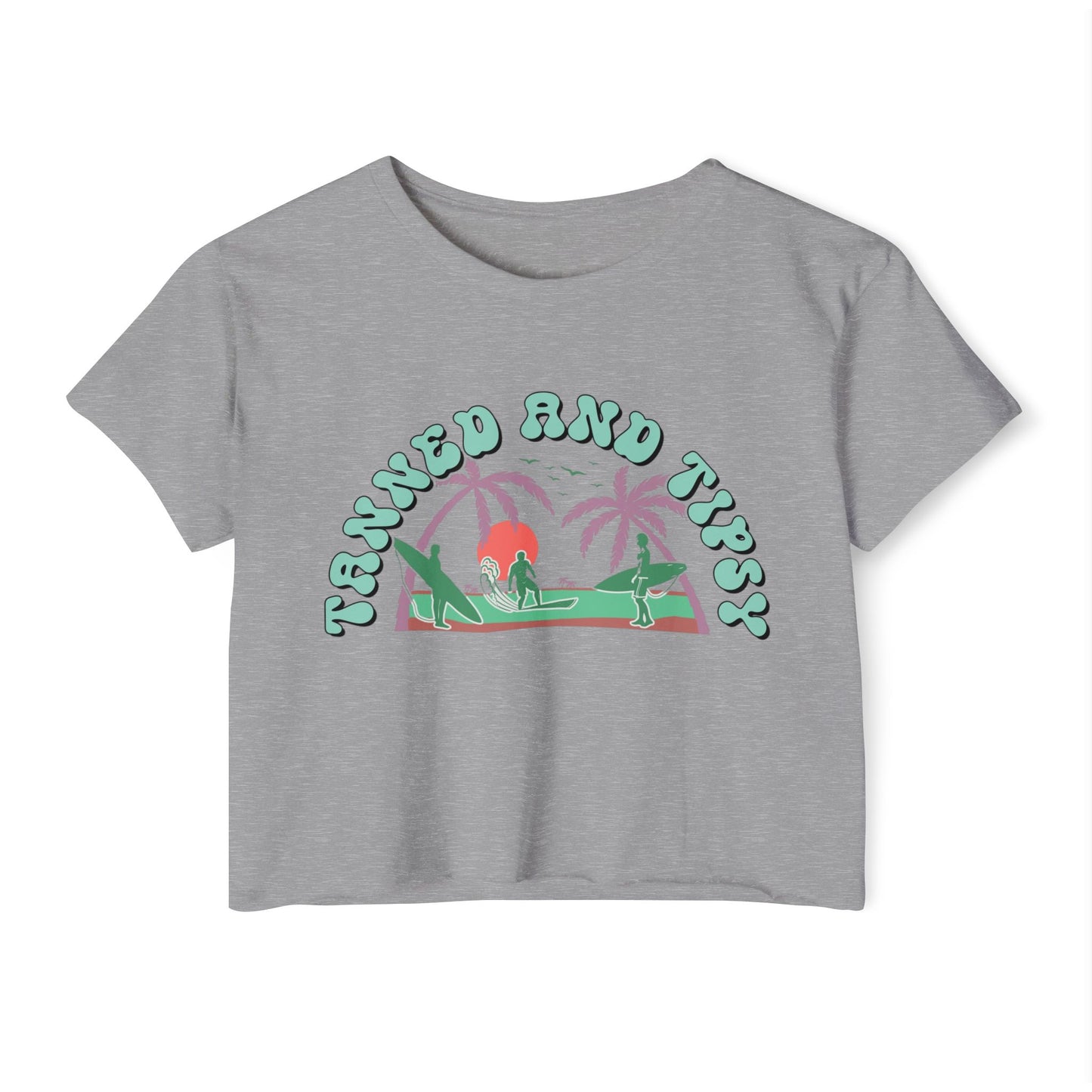 Tanned and Tipsy Women’s Festival Crop Top, Summer Vibe Shirt, Boho Style Tee, Beach Party Essential, Concert Outfit, Vacation Fashion