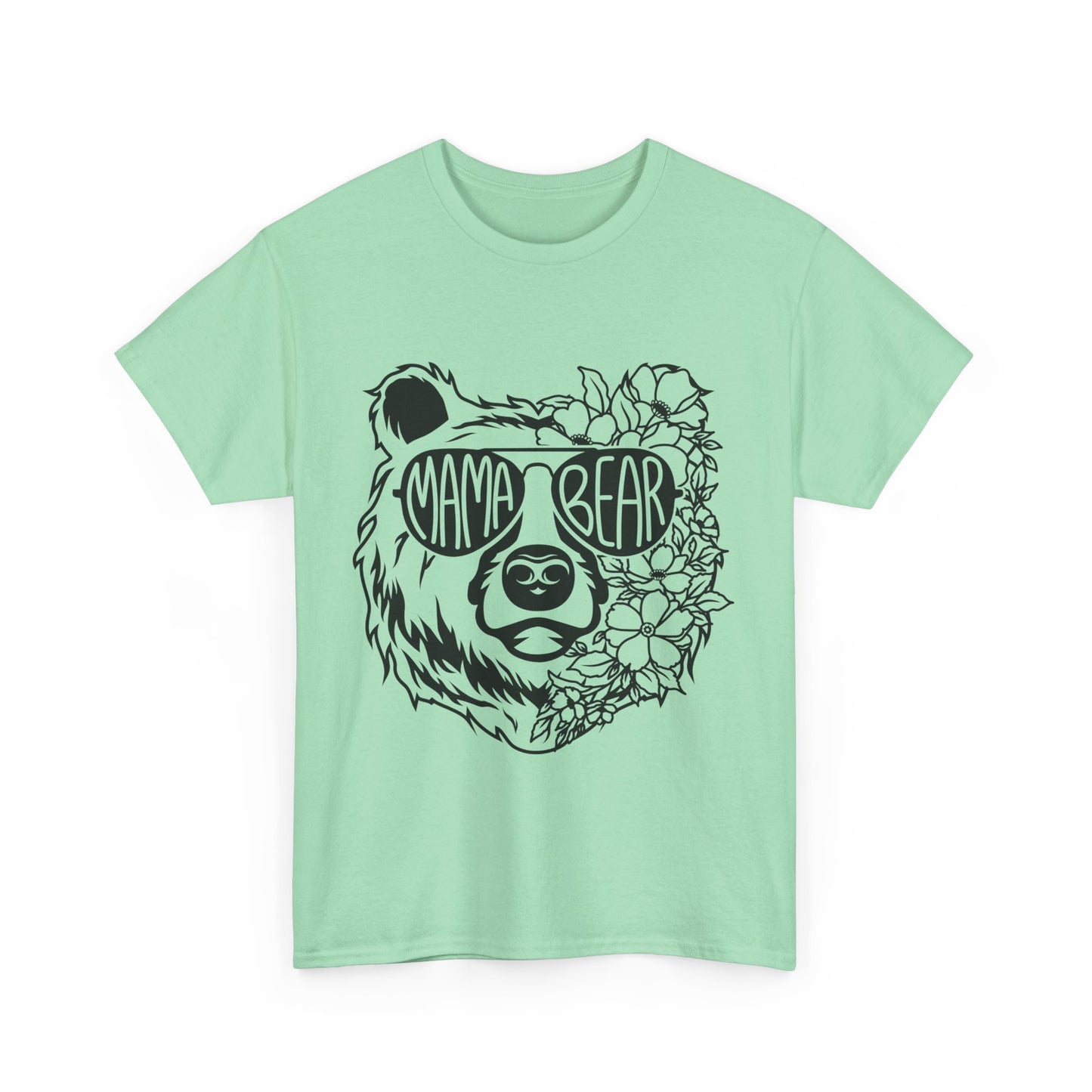 Mama Bear Graphic Unisex Heavy Cotton Tee - Perfect for Moms and Nature Lovers