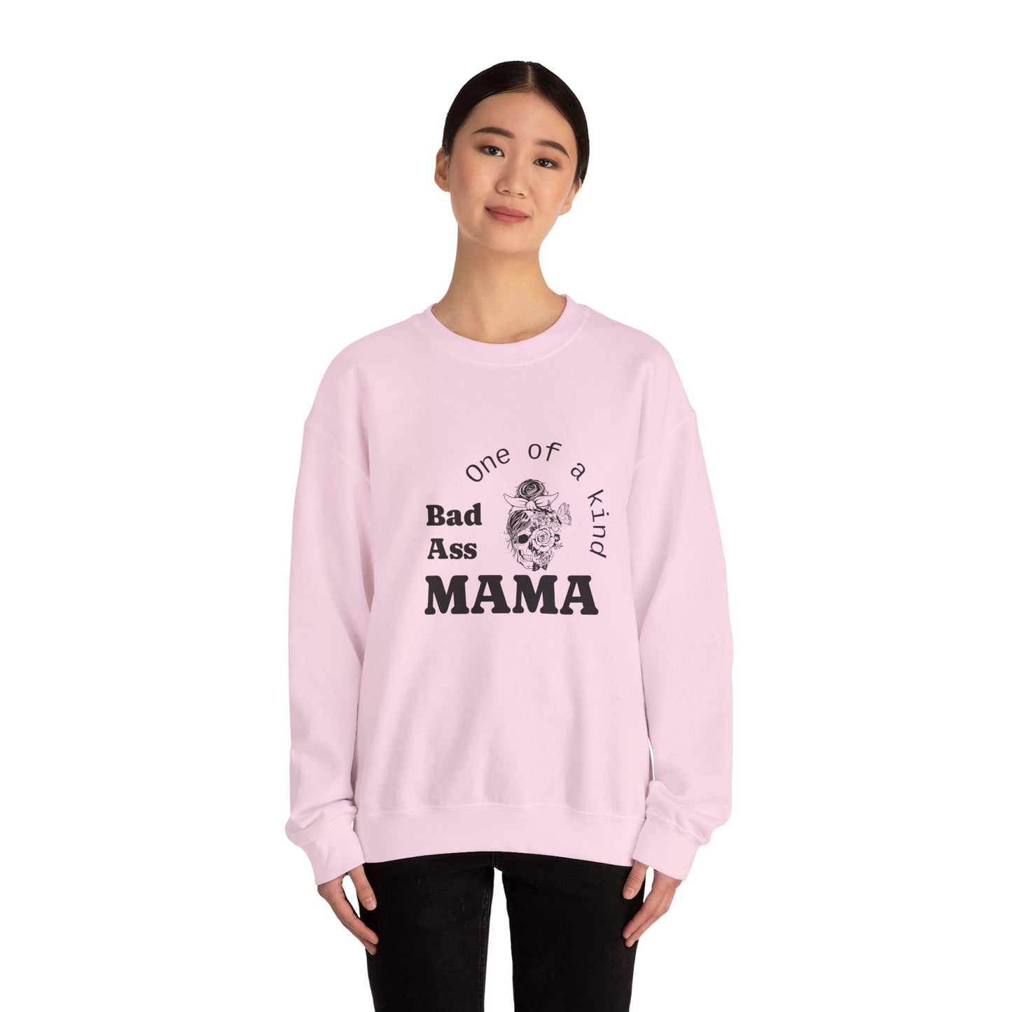 Bad Ass Mama Crewneck Sweatshirt - Unisex Heavy Blend