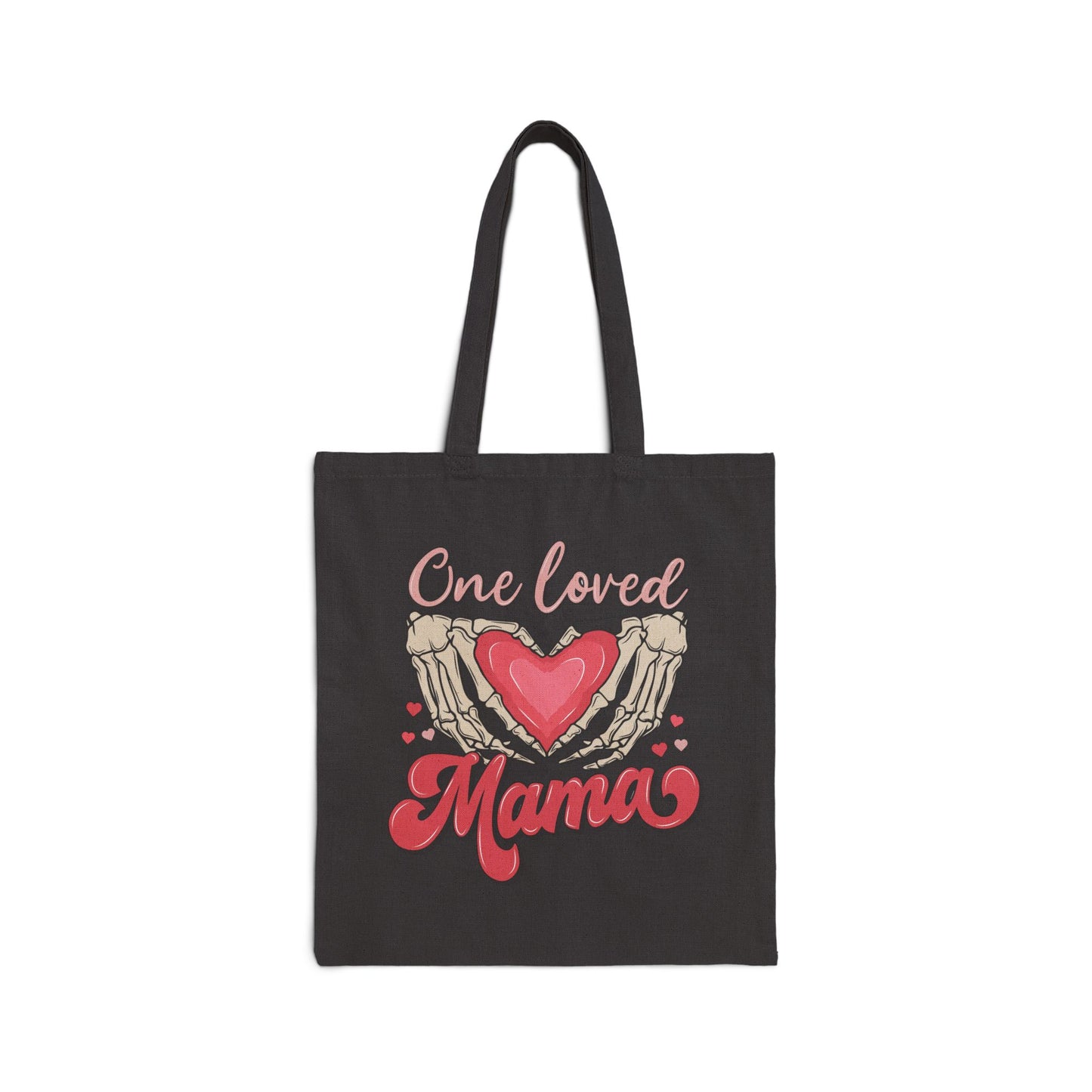 One Loved Mama Cotton Canvas Tote Bag - Heart Design, Perfect Gift for Moms