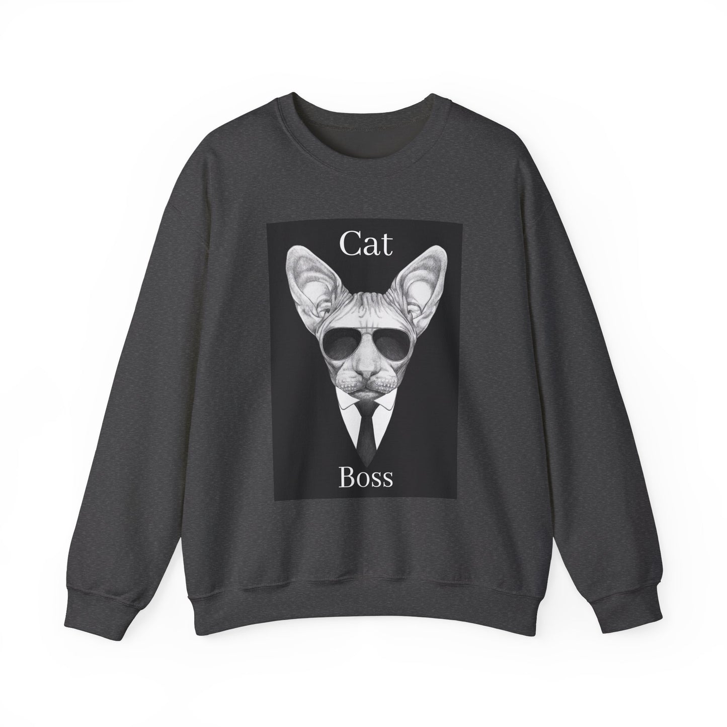 Cat Boss Unisex Crewneck Sweatshirt - Funny Cat Graphic Pullover