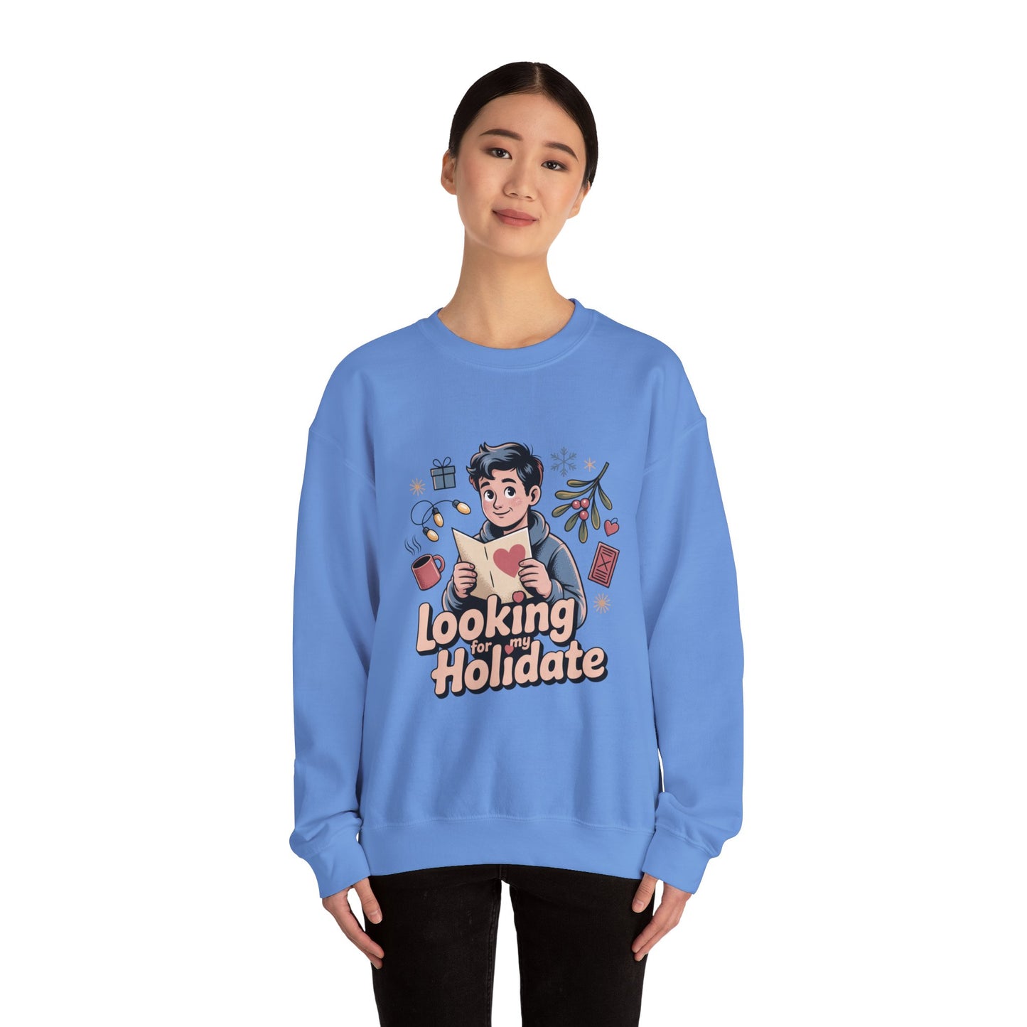 Looking for Holidate Sweatshirt | Holiday Romance Illustration