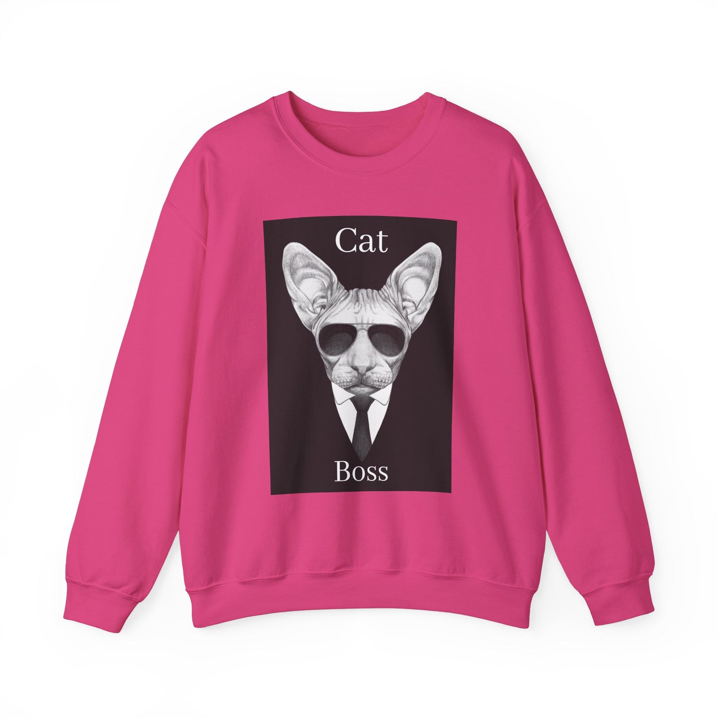 Cat Boss Unisex Crewneck Sweatshirt - Funny Cat Graphic Pullover