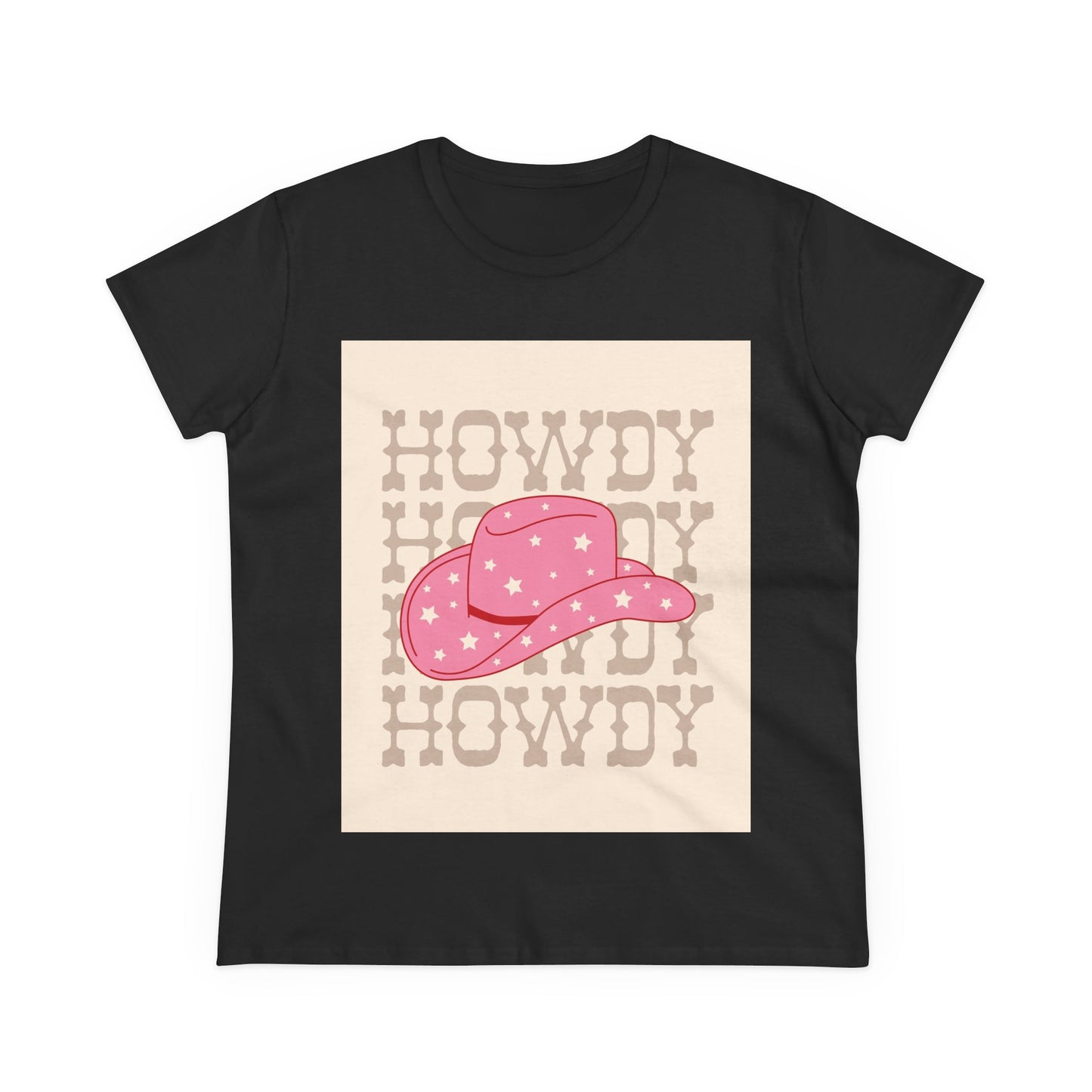 Howdy Pink Cowgirl Tee - Cute Vintage Graphic T-Shirt for Women, Casual Wear, Summer, Country Concerts, Birthday Gifts, Cute Outfits