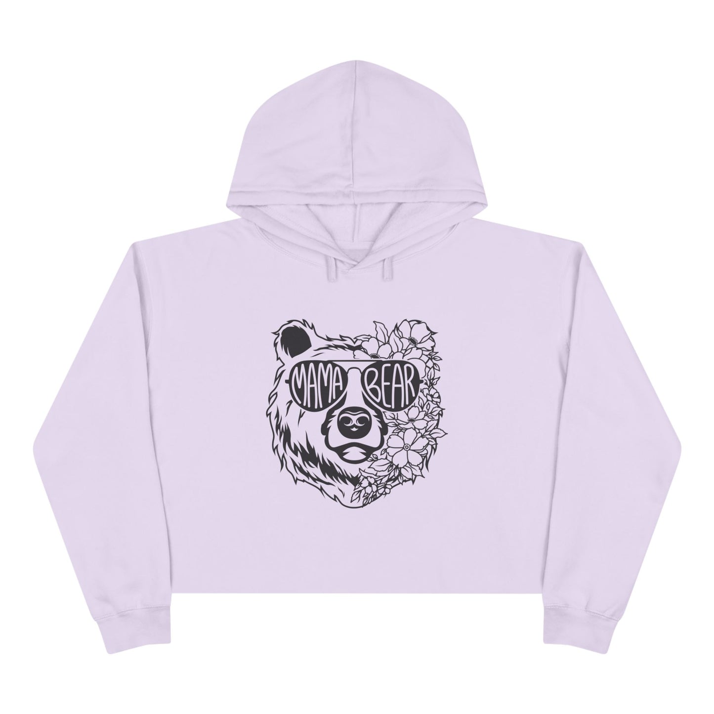 Mama Bear Floral Crop Hoodie - Perfect Gift for Moms