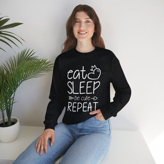Eat Sleep Be Cute Repeat Crewneck Sweatshirt - Unisex Heavy Blend™