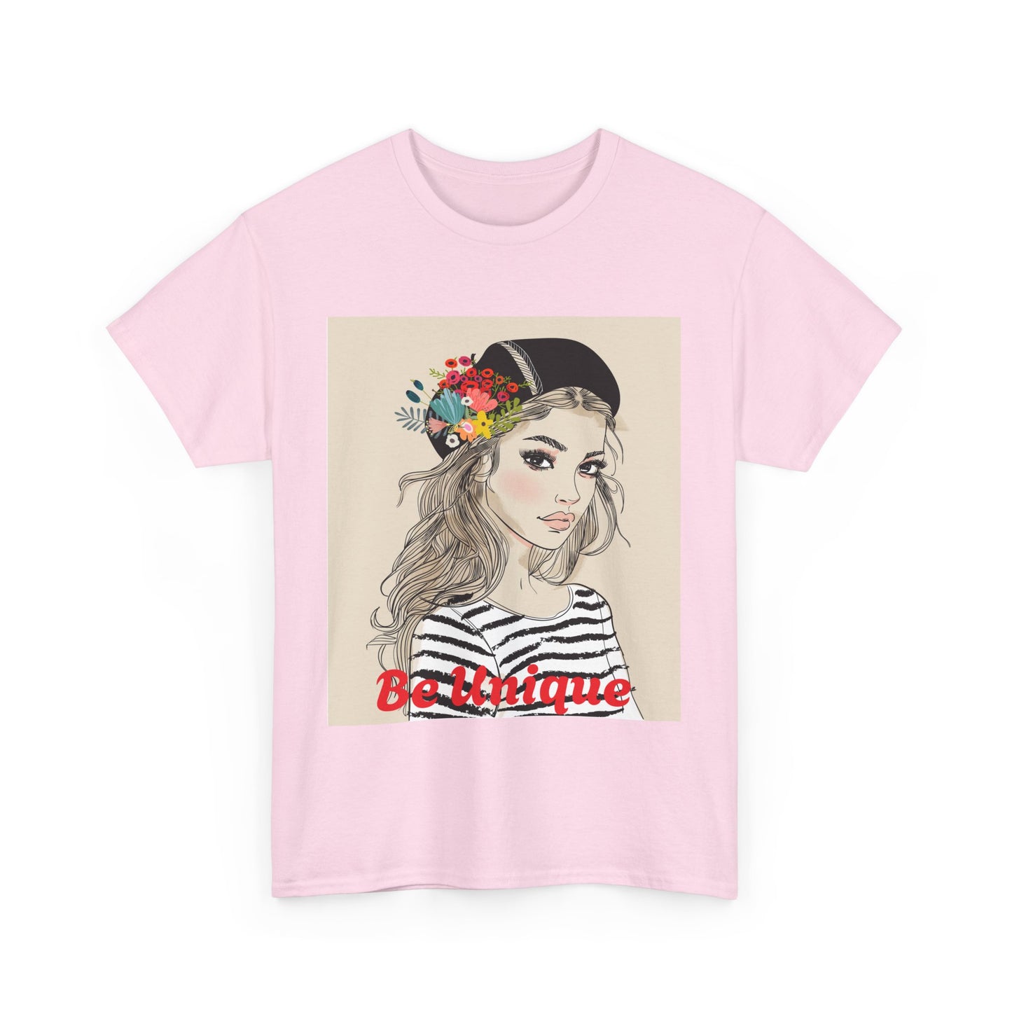 Floral Portrait Unisex Heavy Cotton Tee - Stylish & Comfortable