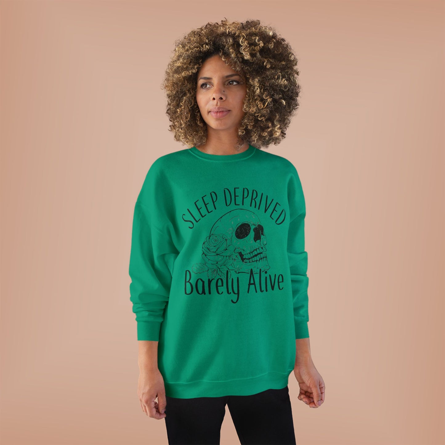 Sleep Deprived Crewneck Sweatshirt - Unisex EcoSmart® | Barely Alive Design