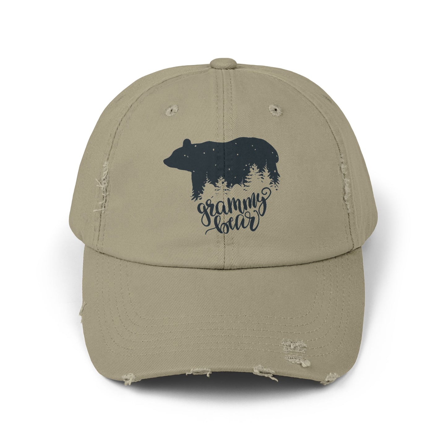 Grizzly Bear Distressed Cap for Grandma - Unisex Fun Hat