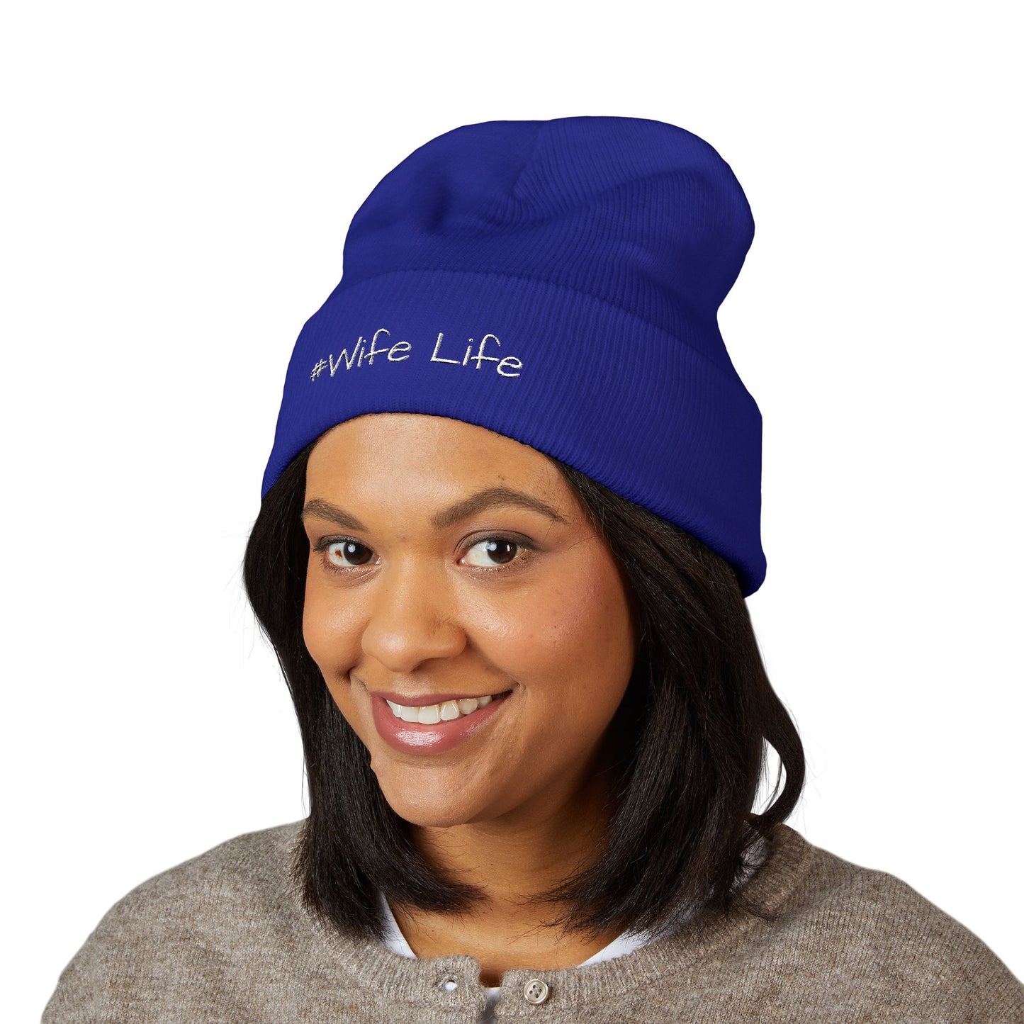 #Wife Life beanie | Embroidered cuffed beanie, wife life hat