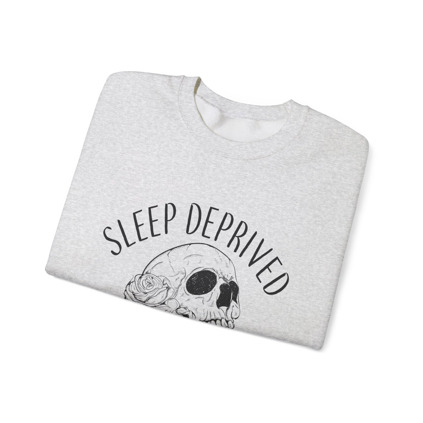 Sleep Deprived Skull Crewneck Sweatshirt - Casual Unisex Style