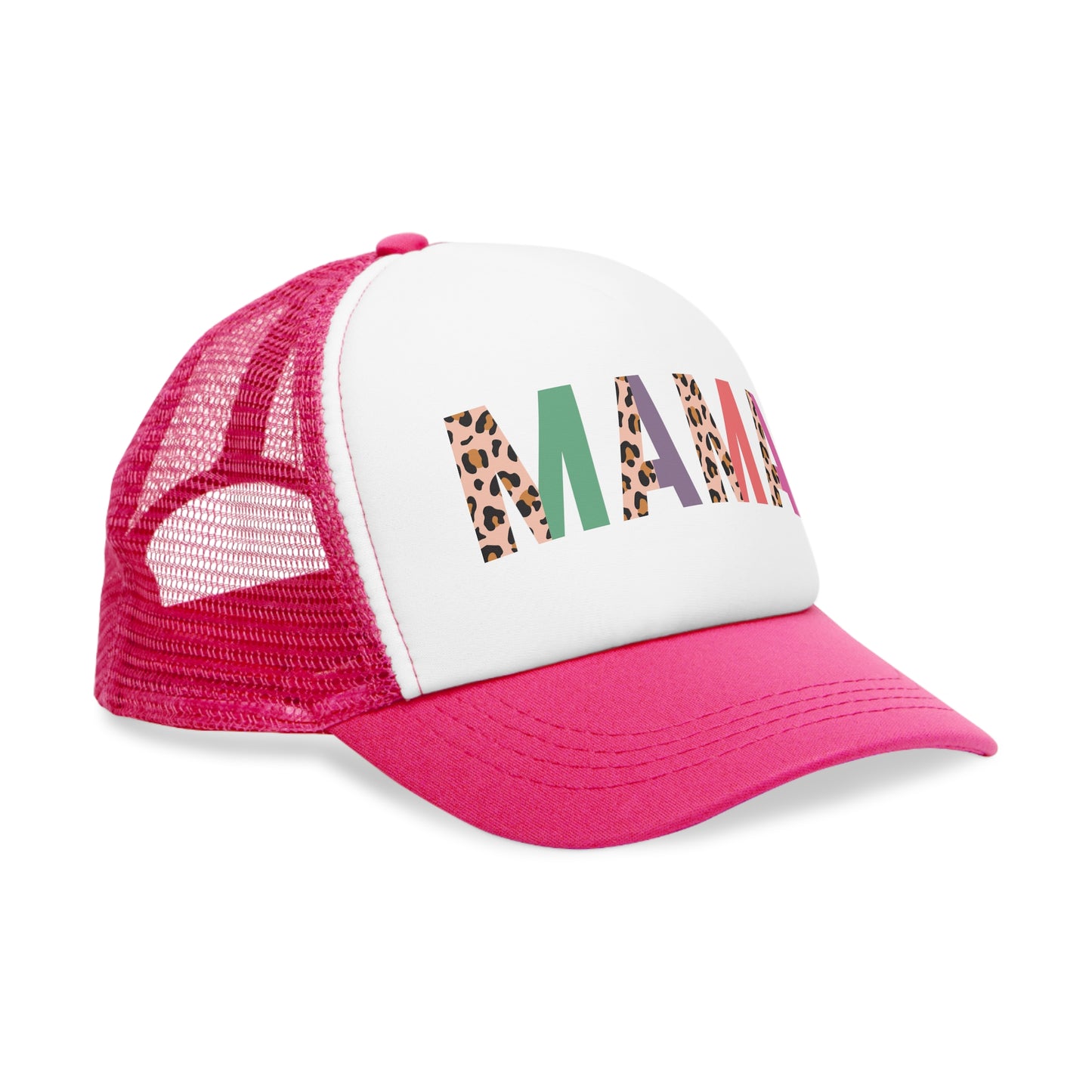 Trendy Mama Mesh Cap with Leopard Print