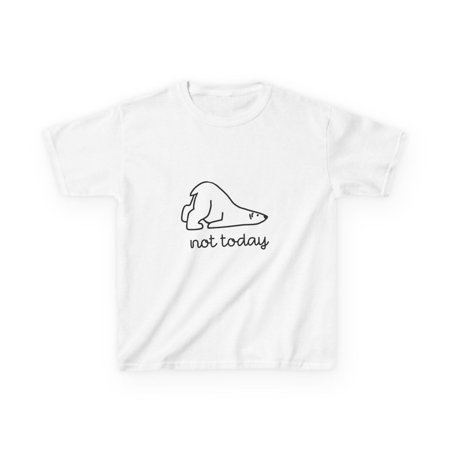 Kids Heavy Cotton™ Tee - "Not Today" Relaxed Polar Bear Design