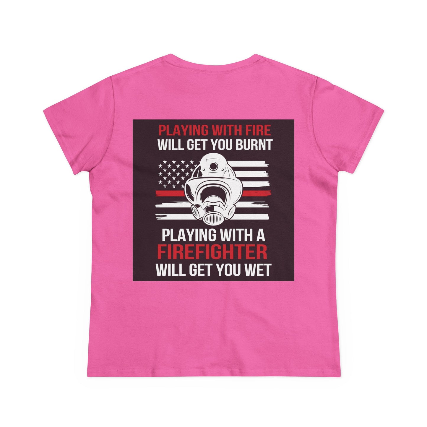 Firefighter Wife Cotton Tee - Supportive Gift for Her, Casual Wear, Patriotic Apparel, Unique Firefighter Gift, Everyday Comfort
