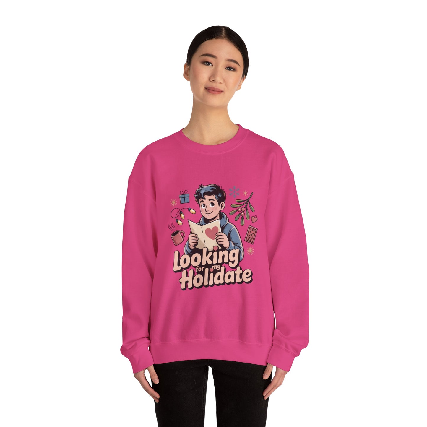 Looking for Holidate Sweatshirt | Holiday Romance Illustration