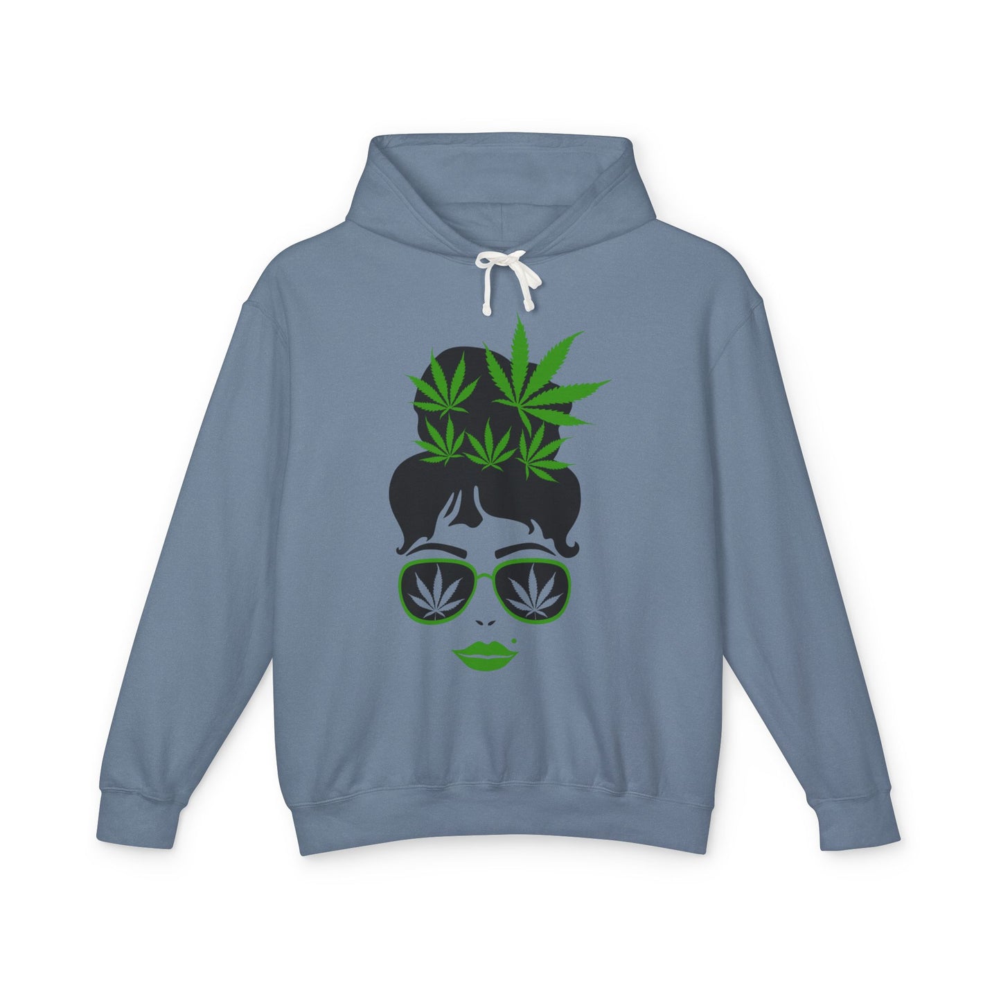 Chic Cannabis Graphic Hoodie - Cozy Unisex Lightweight Sweatshirt for Relaxation and Style