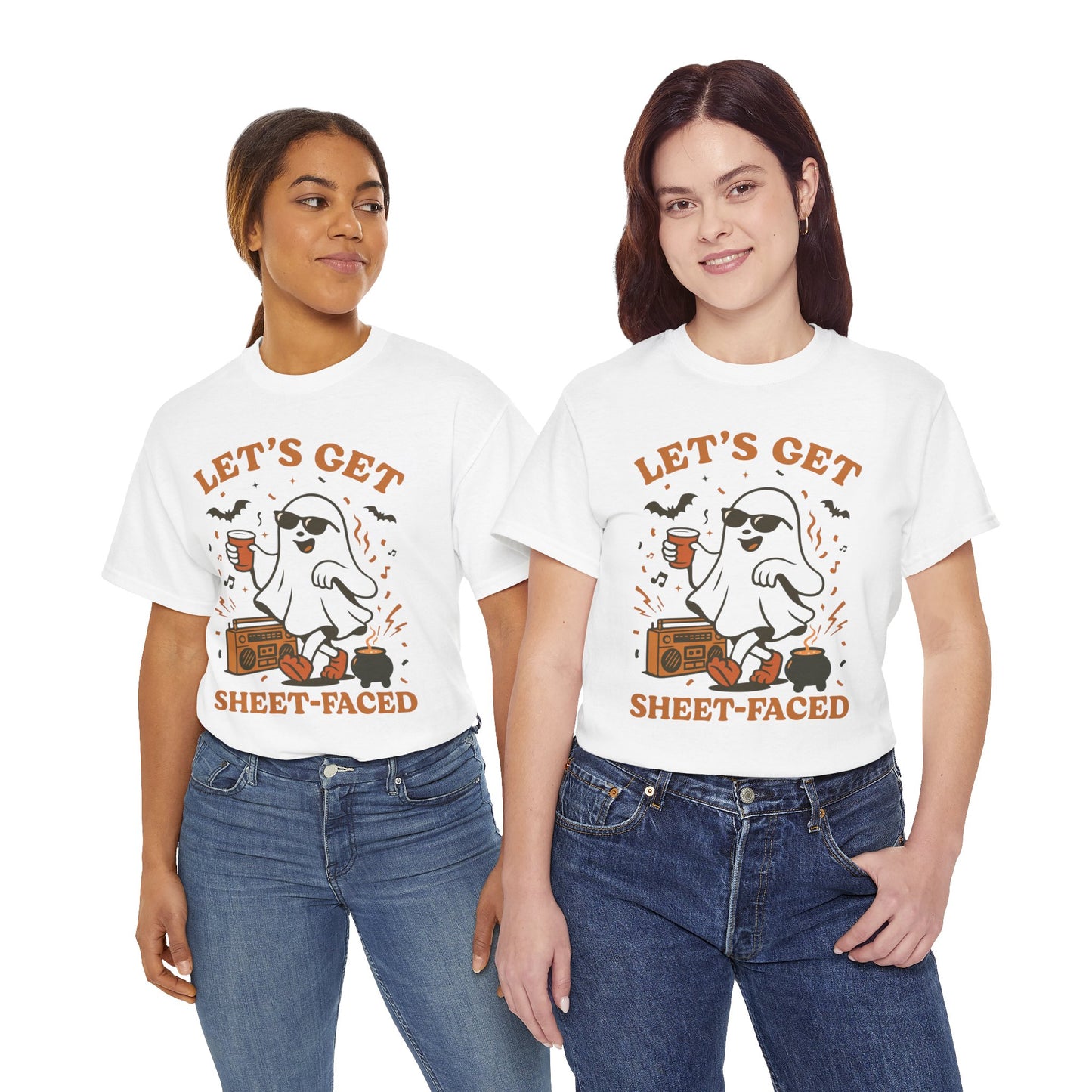Ghost Party Tee, Halloween Shirt, Unisex Heavy Cotton Tee, Fun Graphic T-Shirt, Casual Wear, October Festivity Apparel