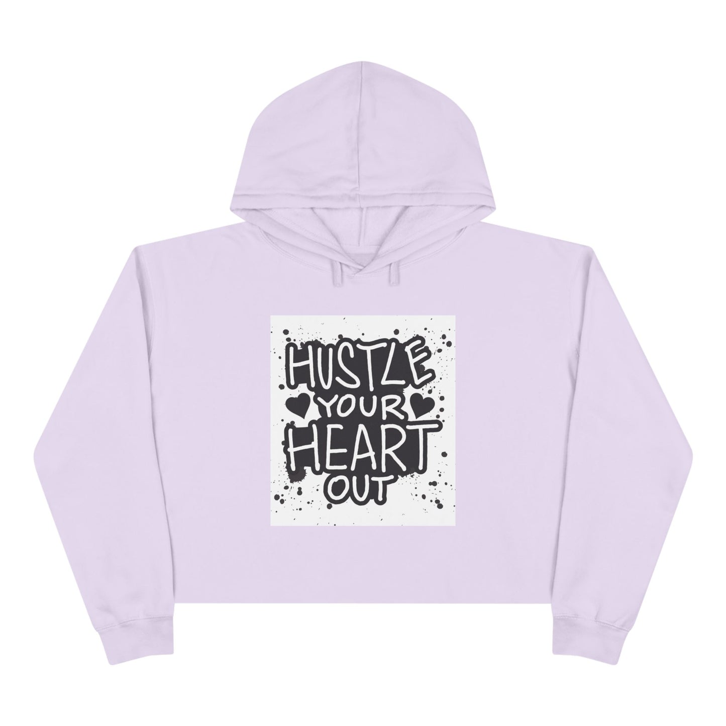 Hustle Heart Out Crop Hoodie - Motivational Fitness Apparel for Active Women