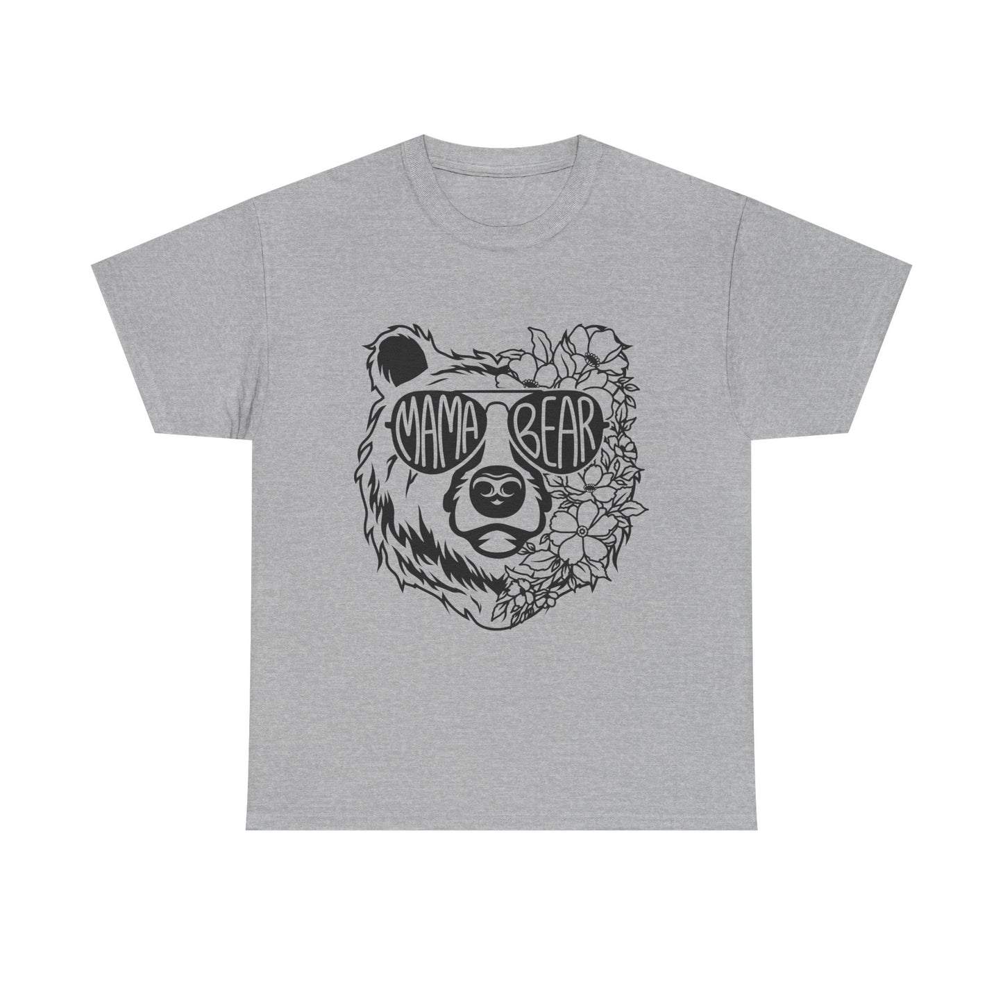 Mama Bear Graphic Unisex Heavy Cotton Tee - Perfect for Moms and Nature Lovers