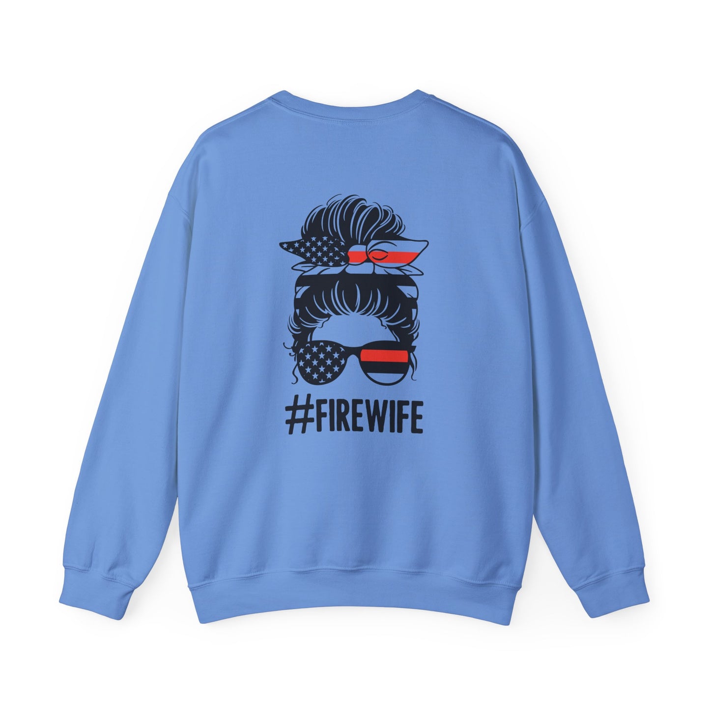 Fire Wife Sweatshirt - Unisex Heavy Blend™ Crewneck with Patriotic Design