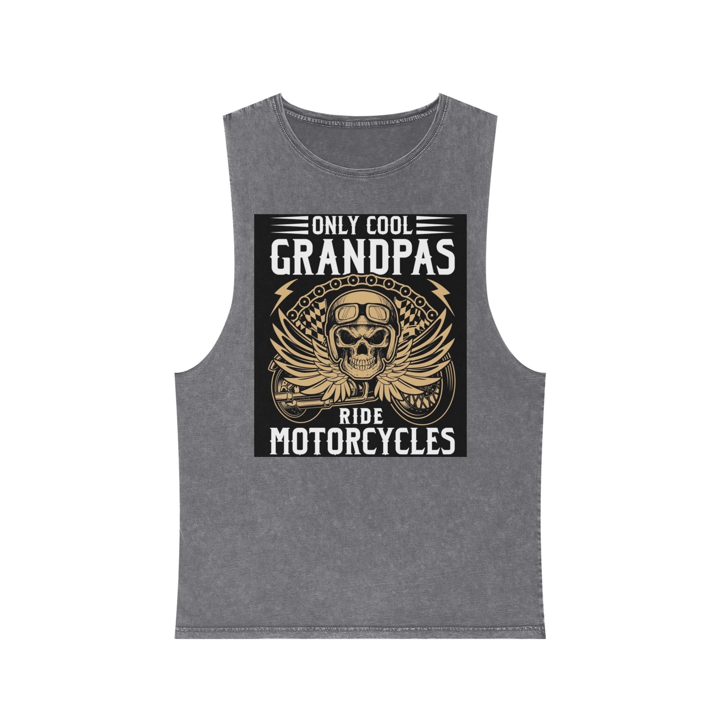 Only Cool Grandpas Ride Motorcycles Stonewash Tank Top