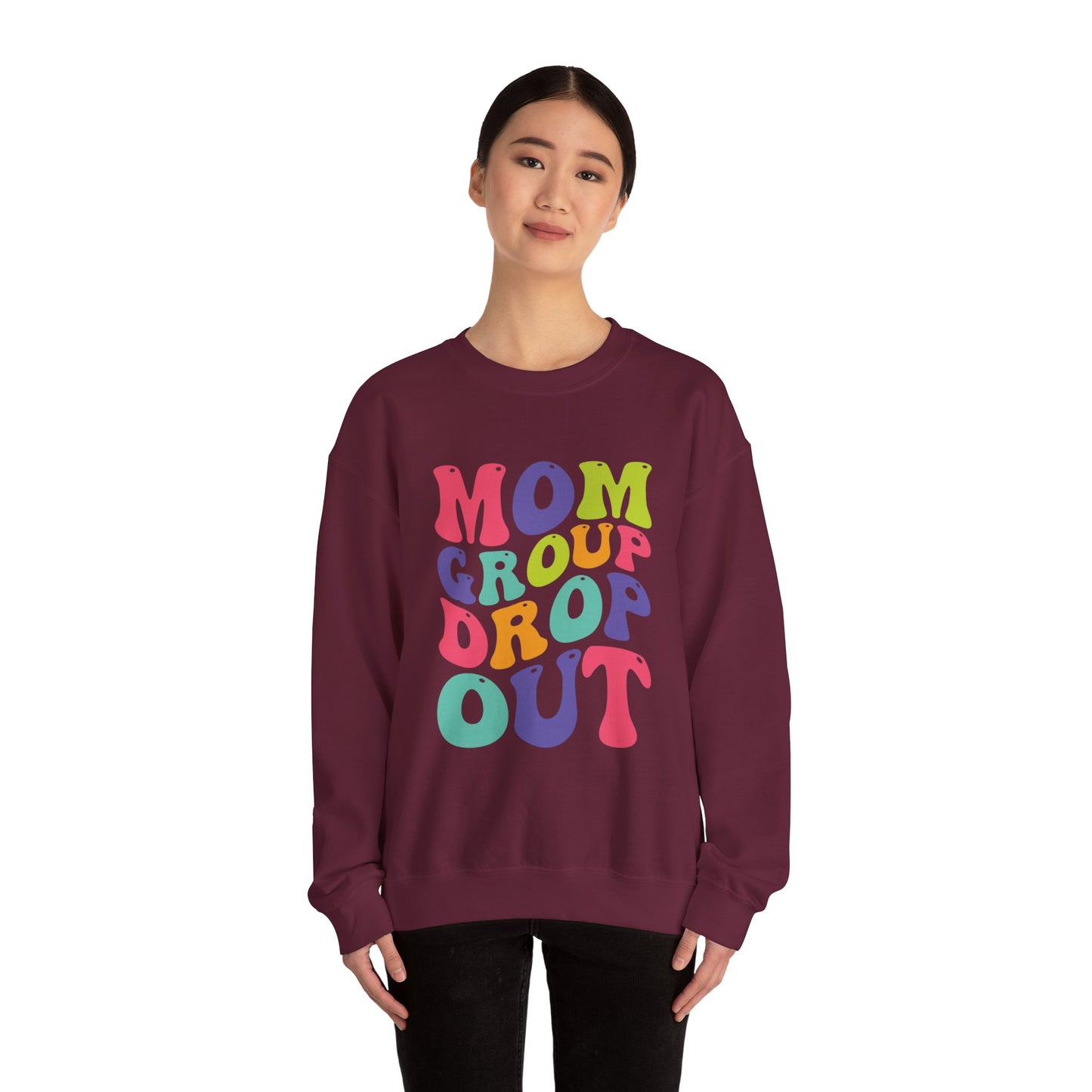 Vibrant Mom Group Dropout Sweatshirt, Cozy Crewneck, Perfect for Moms, Gift for Mother's Day, Casual Wear, Fun Family Gatherings