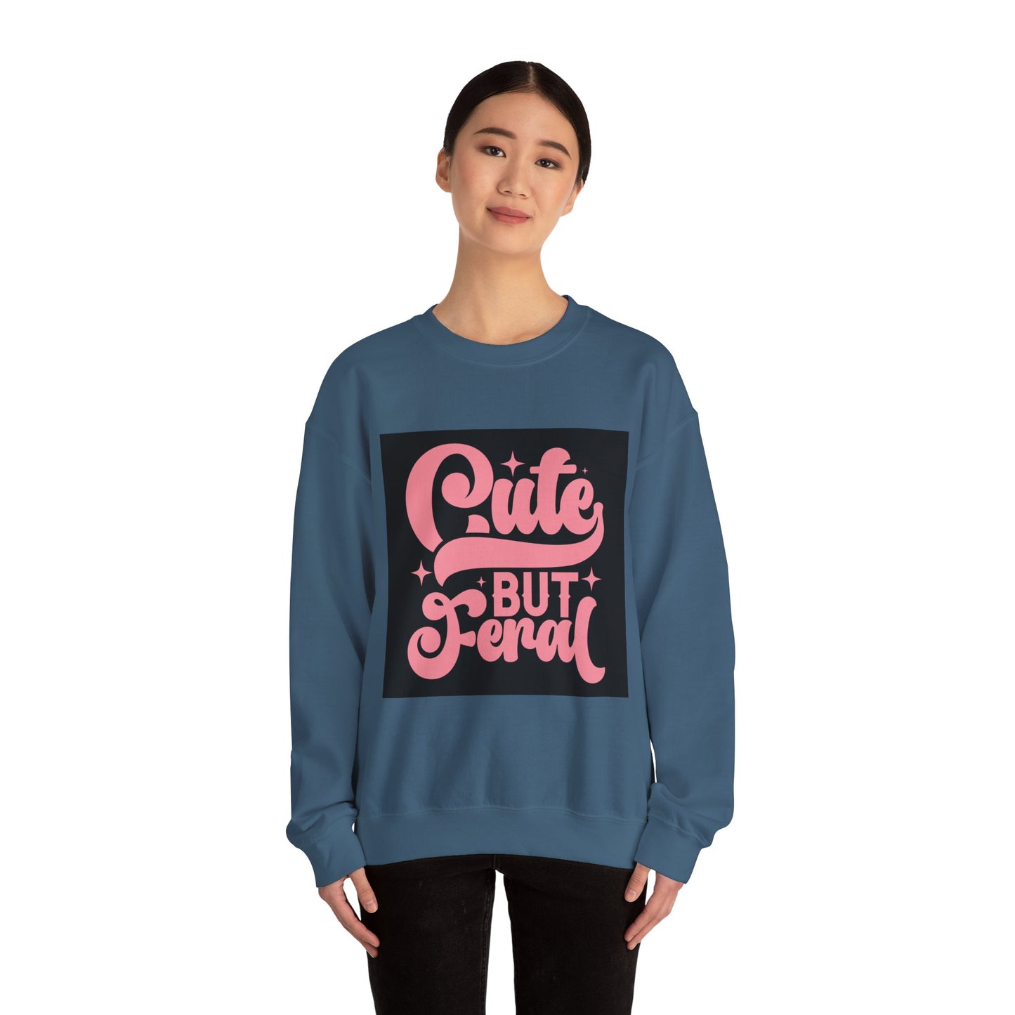 Cute But Feral Unisex Heavy Blend Crewneck Sweatshirt - Cozy & Stylish