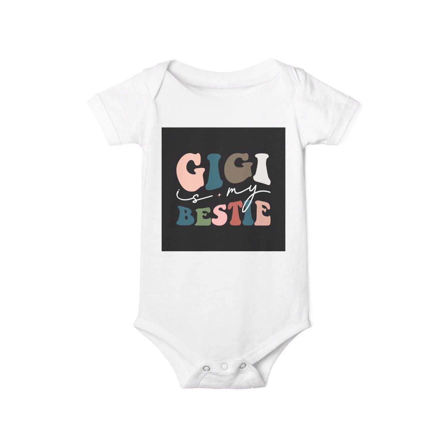 Gigi is My Bestie Infant Jersey One Piece - Cute Baby Bodysuit for Grandparents