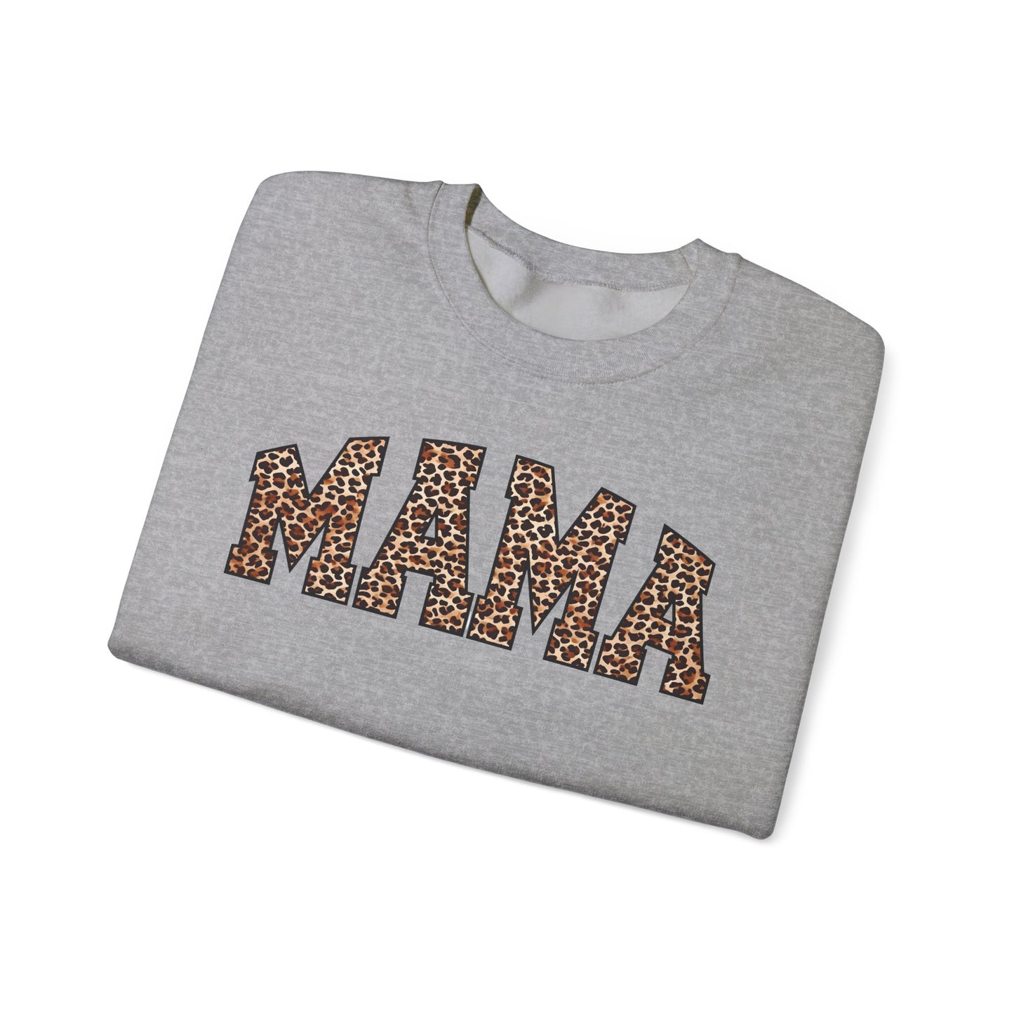 Mama Leopard Print Crewneck Sweatshirt - Unisex Heavy Blend™