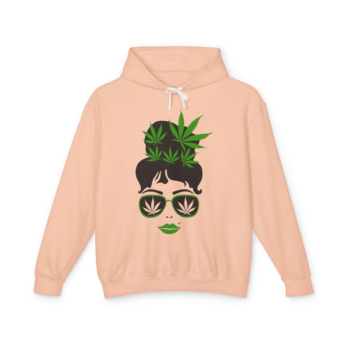 Chic Cannabis Graphic Hoodie - Cozy Unisex Lightweight Sweatshirt for Relaxation and Style