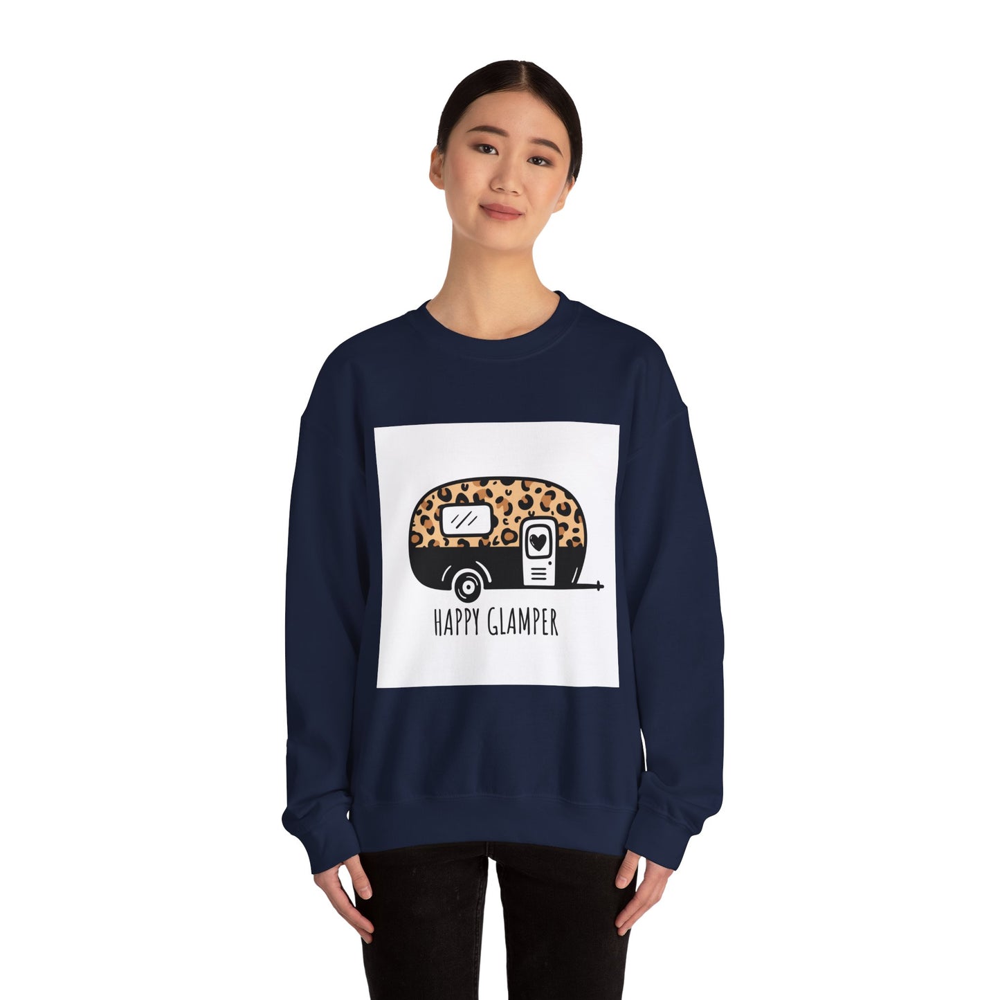 Happy Glamper Unisex Crewneck Sweatshirt - Cozy Camping Apparel