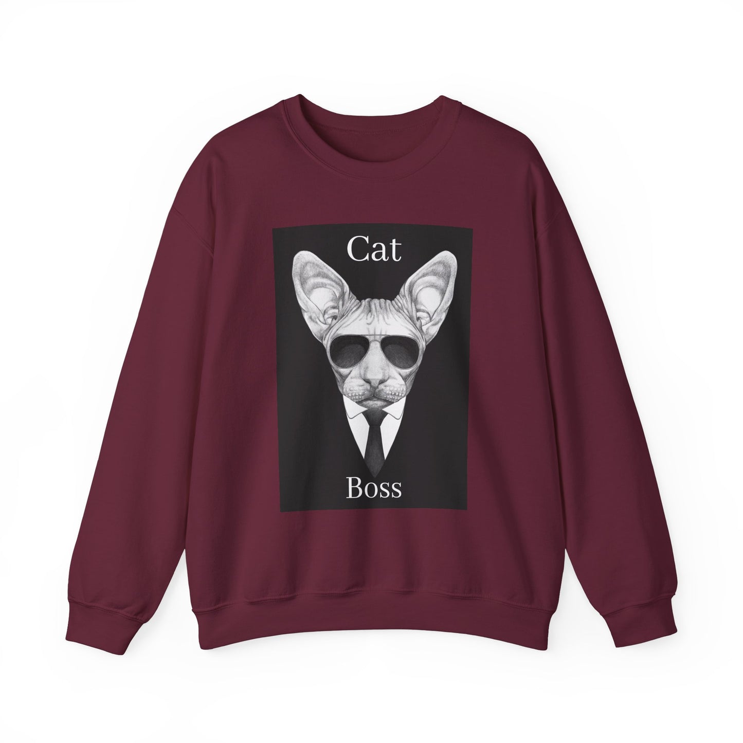 Cat Boss Unisex Crewneck Sweatshirt - Funny Cat Graphic Pullover