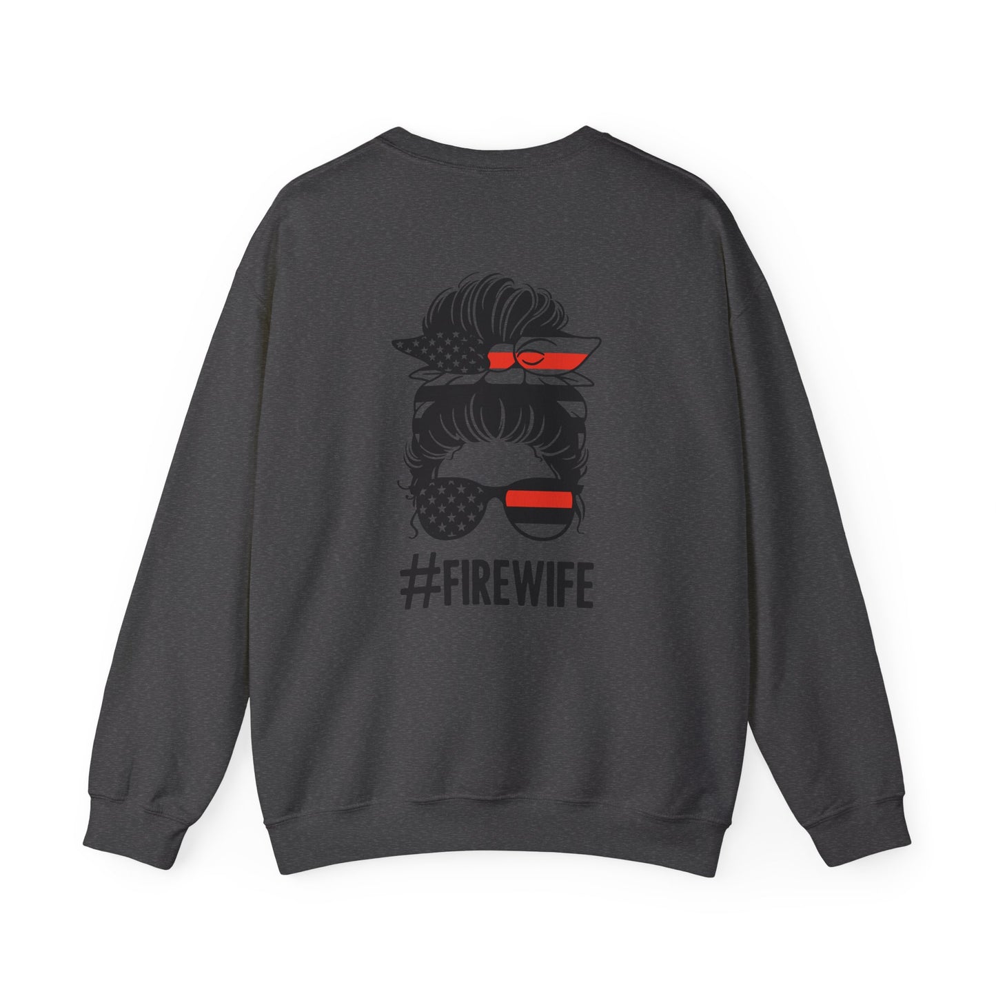 Fire Wife Sweatshirt - Unisex Heavy Blend™ Crewneck with Patriotic Design