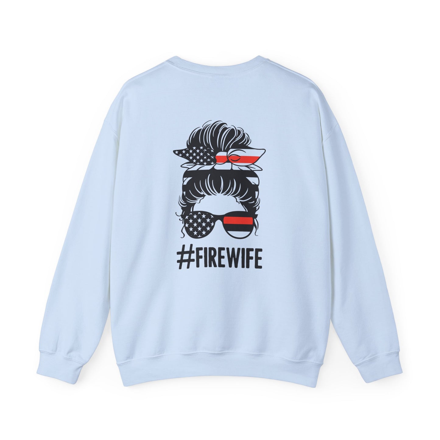 Fire Wife Sweatshirt - Unisex Heavy Blend™ Crewneck with Patriotic Design