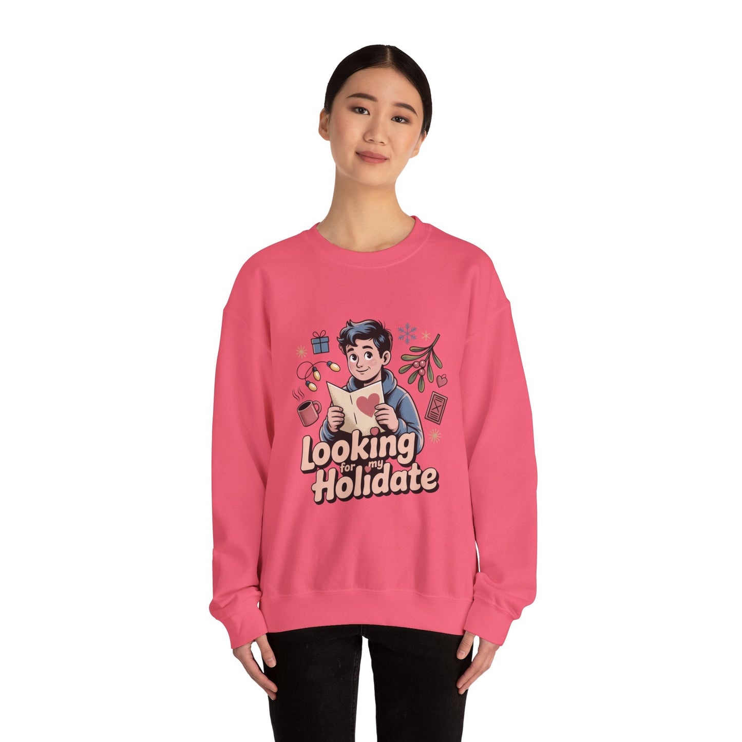 Looking for Holidate Sweatshirt | Holiday Romance Illustration