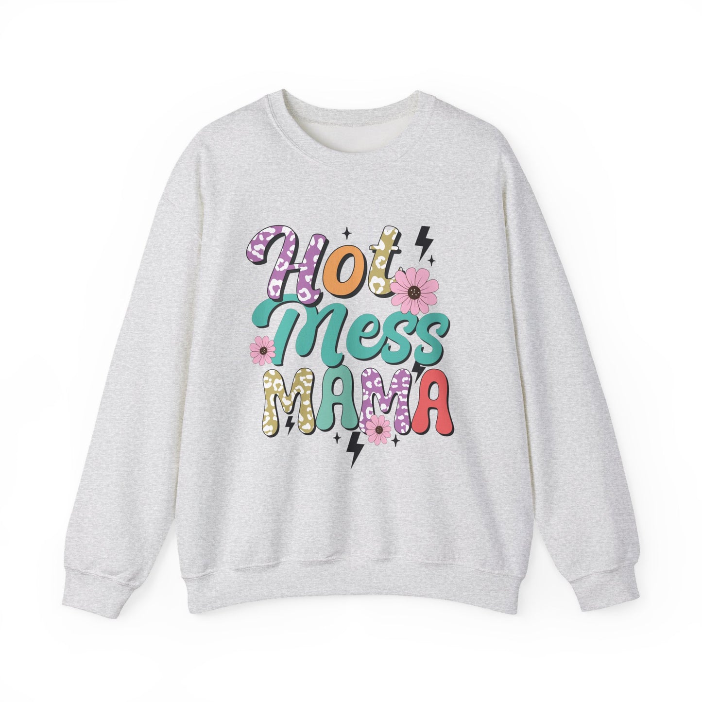 Hot Mess Mama Sweatshirt | Cozy Gift for Moms | Fun and Stylish Crewneck | Perfect for Casual Wear, Birthdays, Mother’s Day, Celebrations