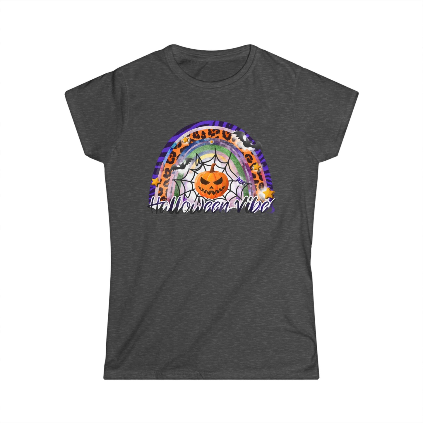 Halloween Vibes Softstyle Tee, Women's Halloween Shirt, Seasonal T-Shirt, Fall Fashion Top, Spooky Graphic Tee, Casual Halloween Wear