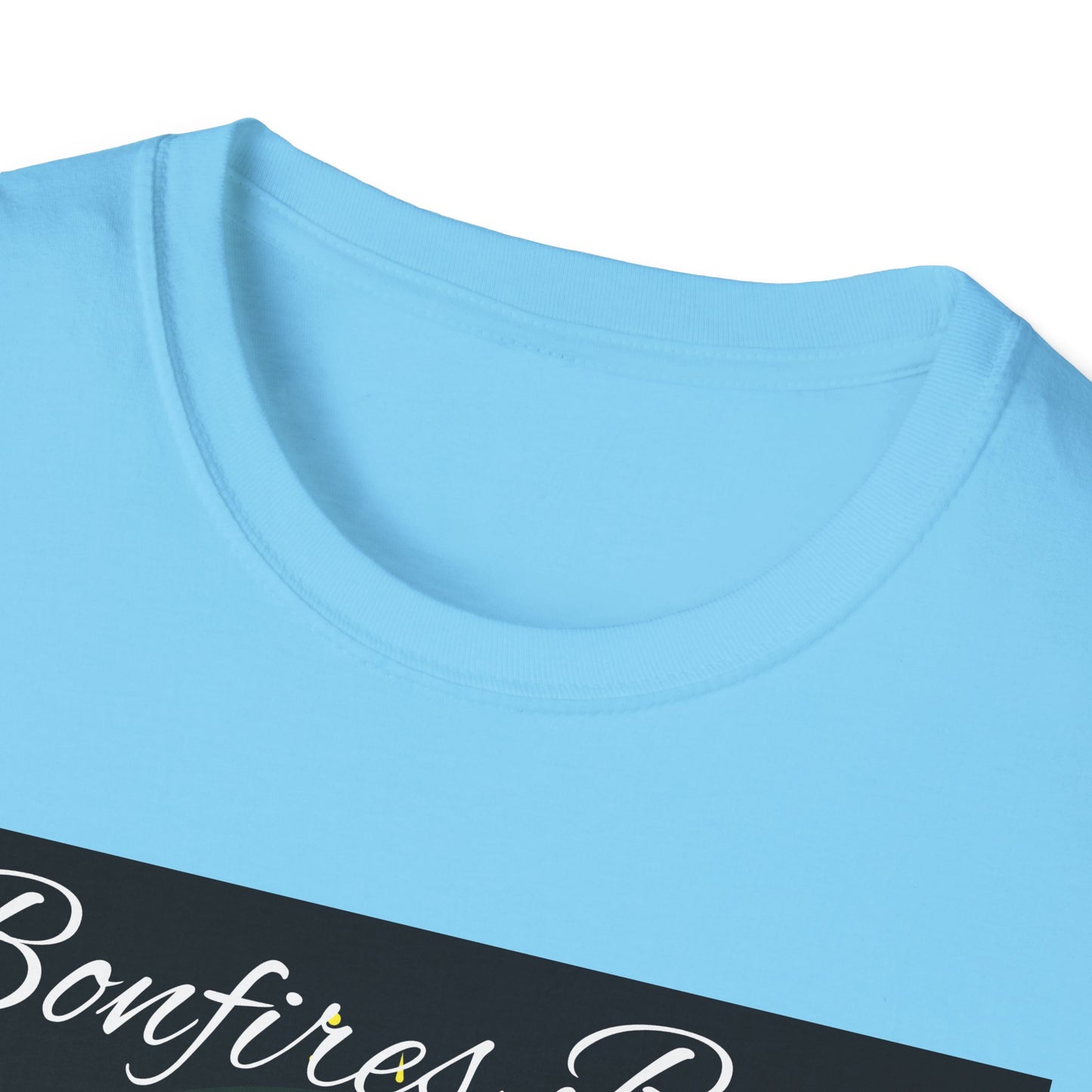 Bowfires, Beer, and Besties Unisex Softstyle T-Shirt - Perfect for Camping and Outdoor Gatherings