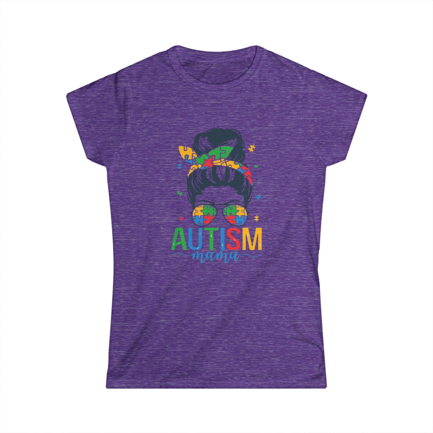 Autism Mama Women's Softstyle Tee | Supportive T-Shirt, Gift for Moms, Autism Awareness, Comfortable Casual Wear, Colorful Design
