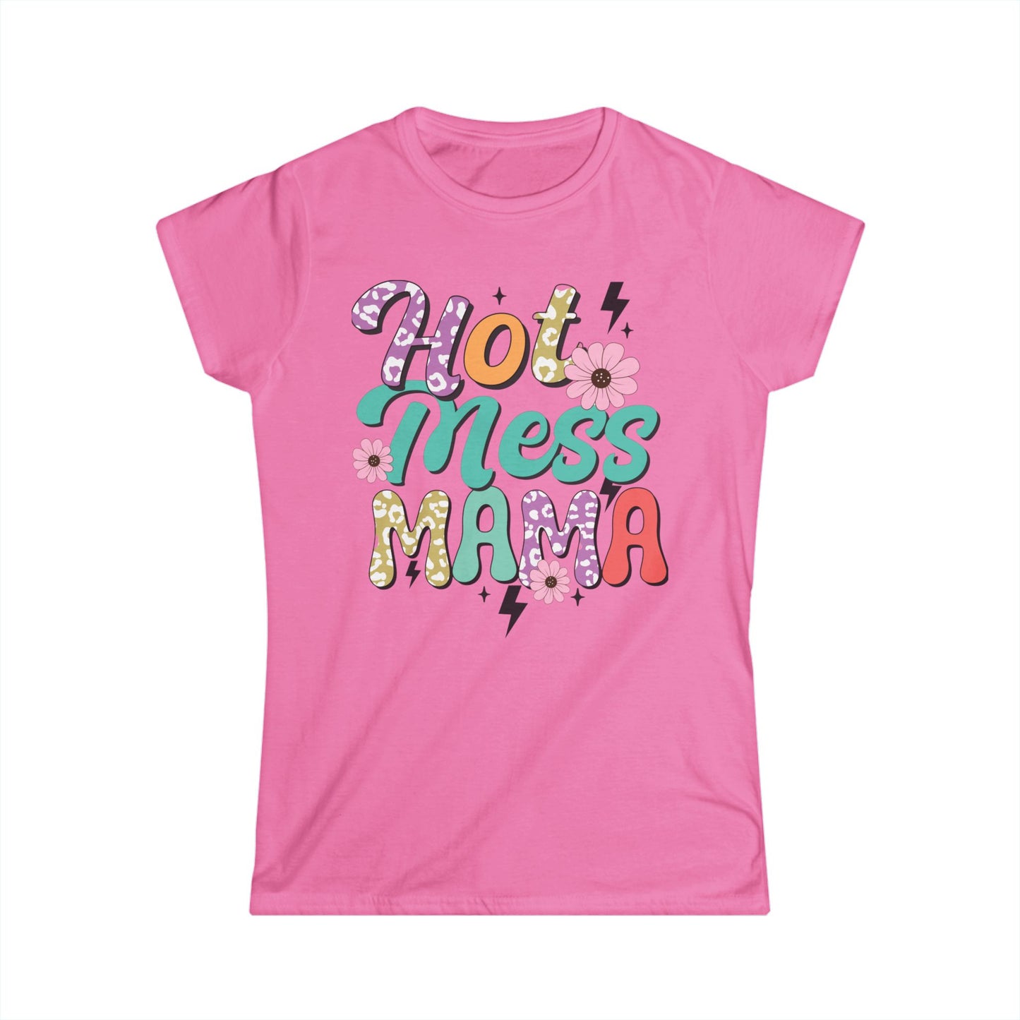 Hot Mess Mama Women's Tee - Fun, Casual Wear for Moms, Great for Mother's Day, Birthday Gift, Family Gatherings, Everyday Style