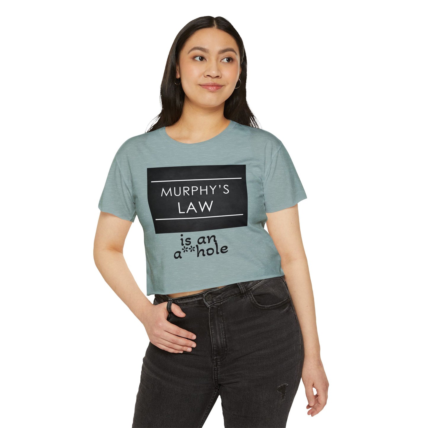 Murphy's Law Women's Festival Crop Top, Fun Summer Tee, Casual Streetwear, Gift for Her, Festival Outfit, Funny Quote Shirt