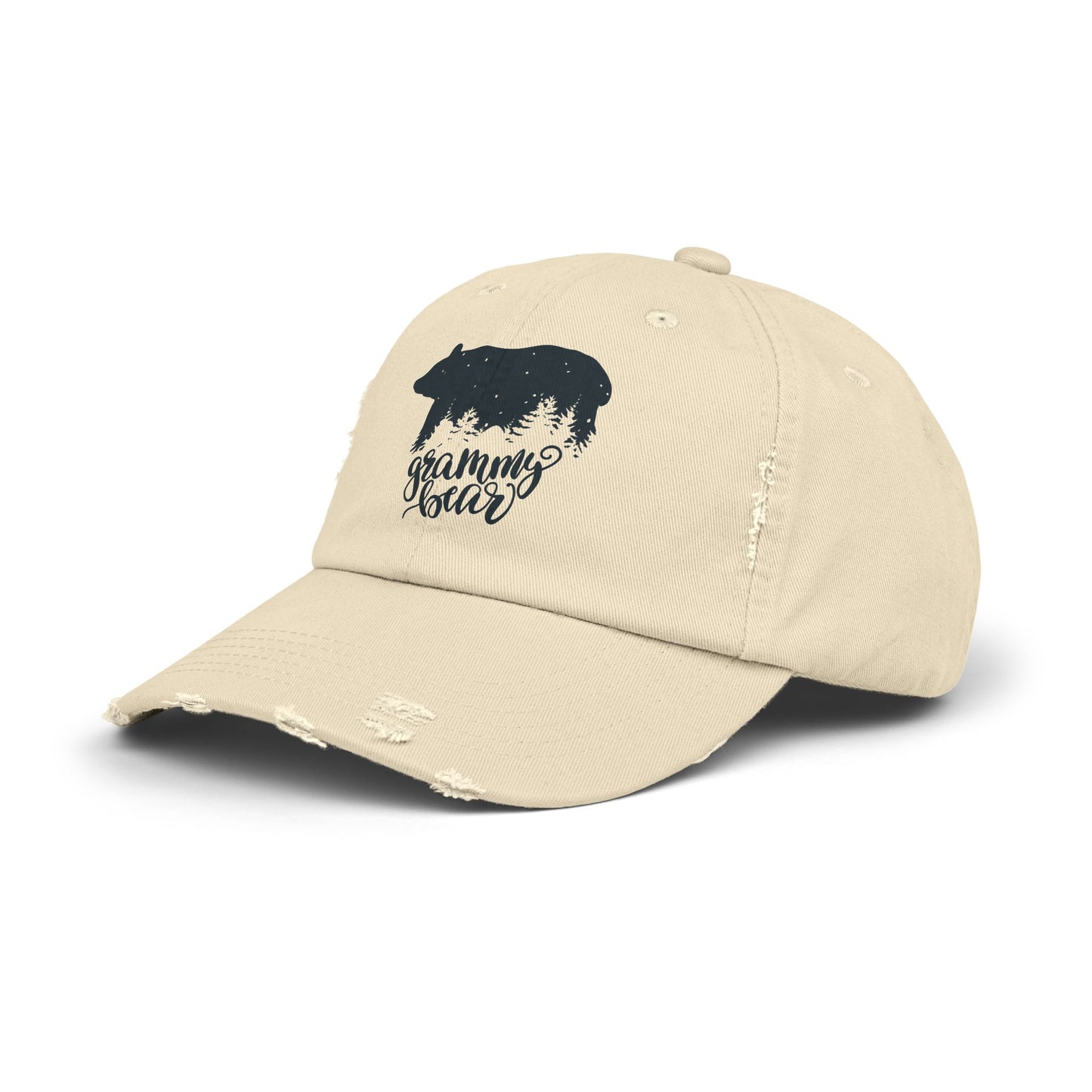 Grizzly Bear Distressed Cap for Grandma - Unisex Fun Hat