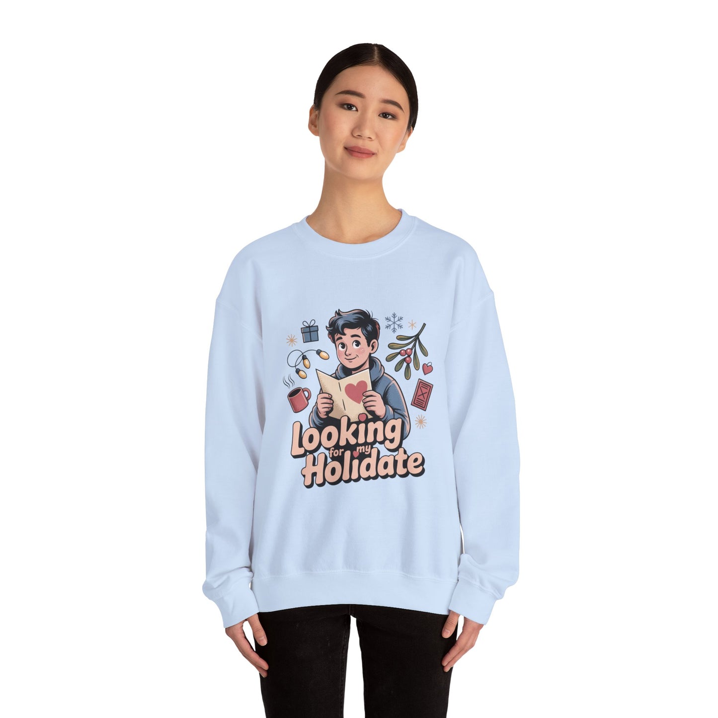 Looking for Holidate Sweatshirt | Holiday Romance Illustration
