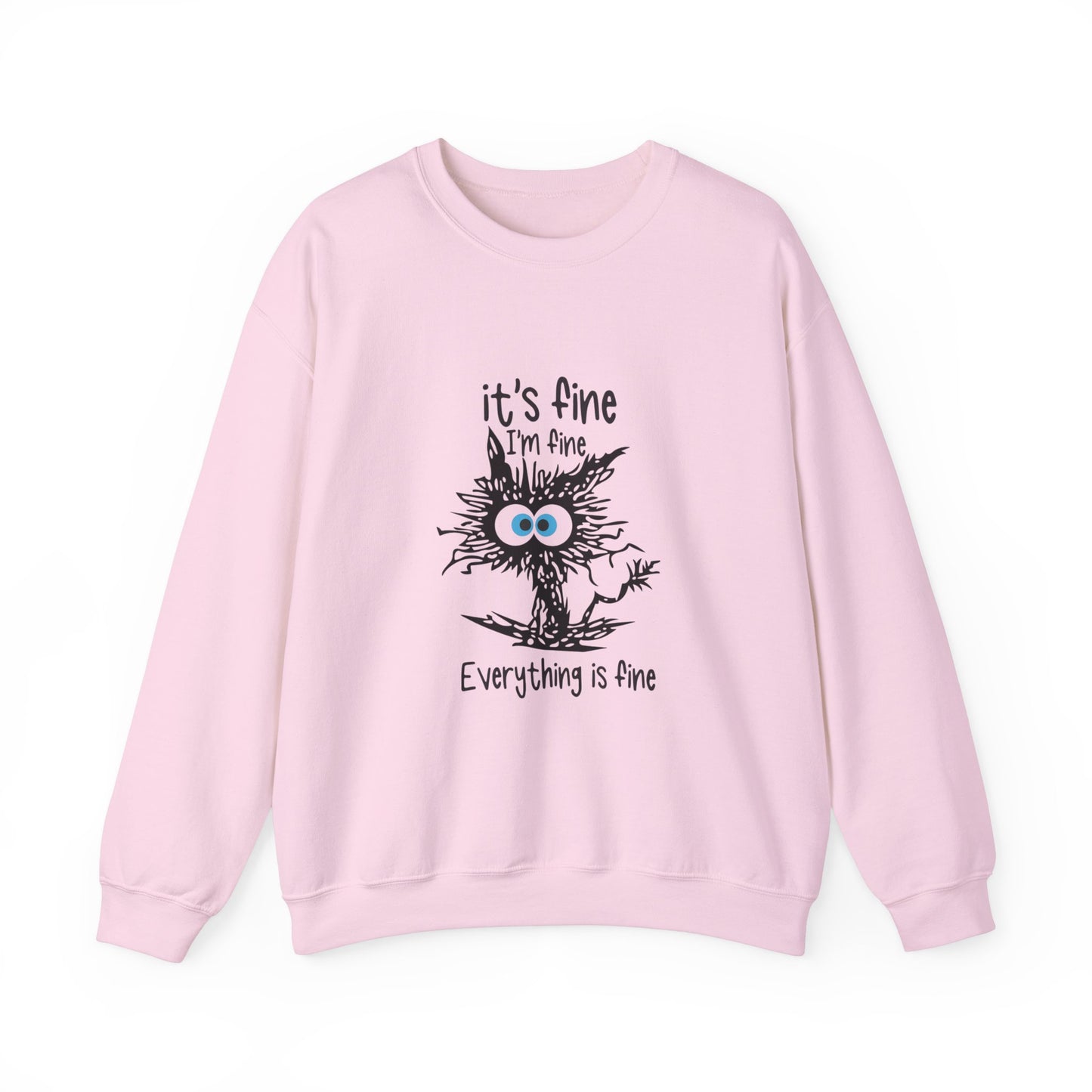 It's Fine Unisex Crewneck Sweatshirt - Cozy and Playful for Everyday Wear