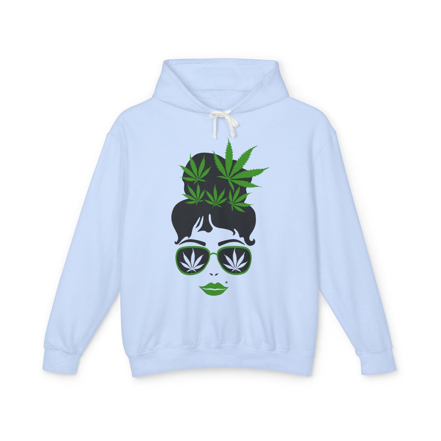 Chic Cannabis Graphic Hoodie - Cozy Unisex Lightweight Sweatshirt for Relaxation and Style