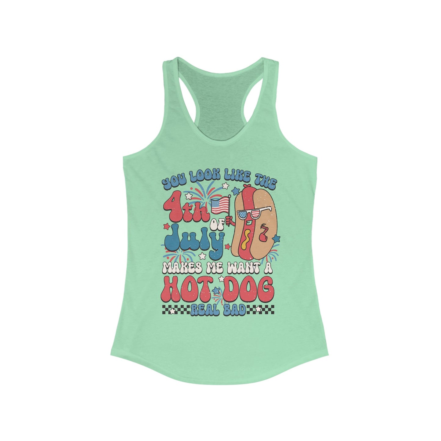 Patriotic Hot Dog Tank Top, Women's Racerback, July 4th Celebration, Summer BBQ, Fun Independence Day Shirt, Gift for Foodies, Festive [...]