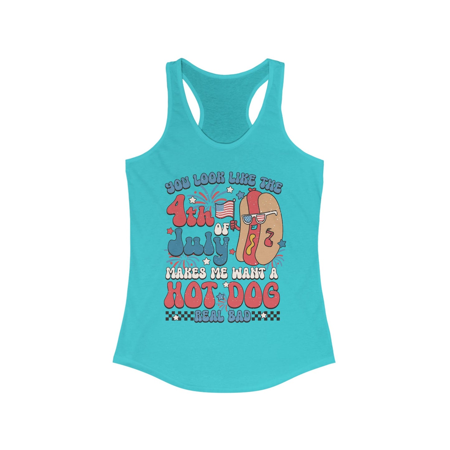 Patriotic Hot Dog Tank Top, Women's Racerback, July 4th Celebration, Summer BBQ, Fun Independence Day Shirt, Gift for Foodies, Festive [...]