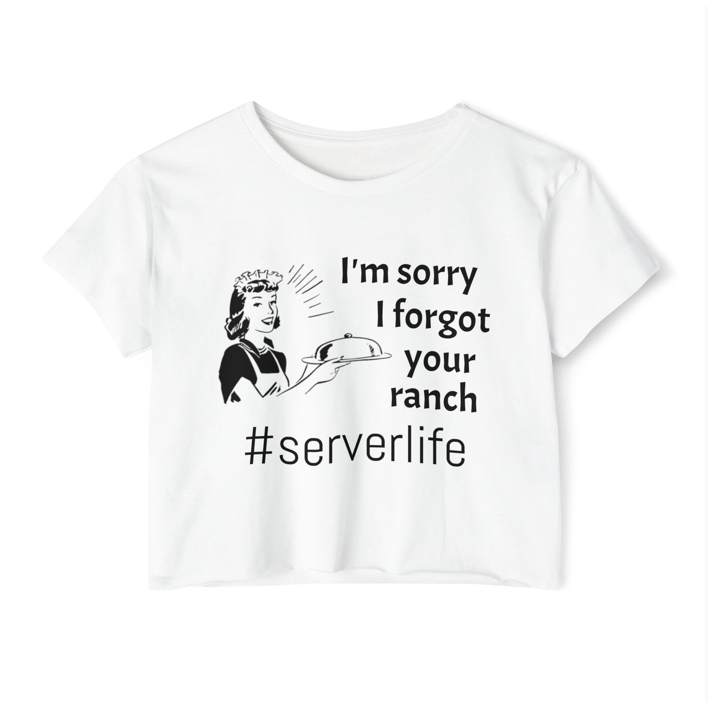 Festival Crop Top - Server Life Tee, Cute Summer Shirt, Music Festival Outfit, Gift for Waitresses, Funny Graphic T-Shirt