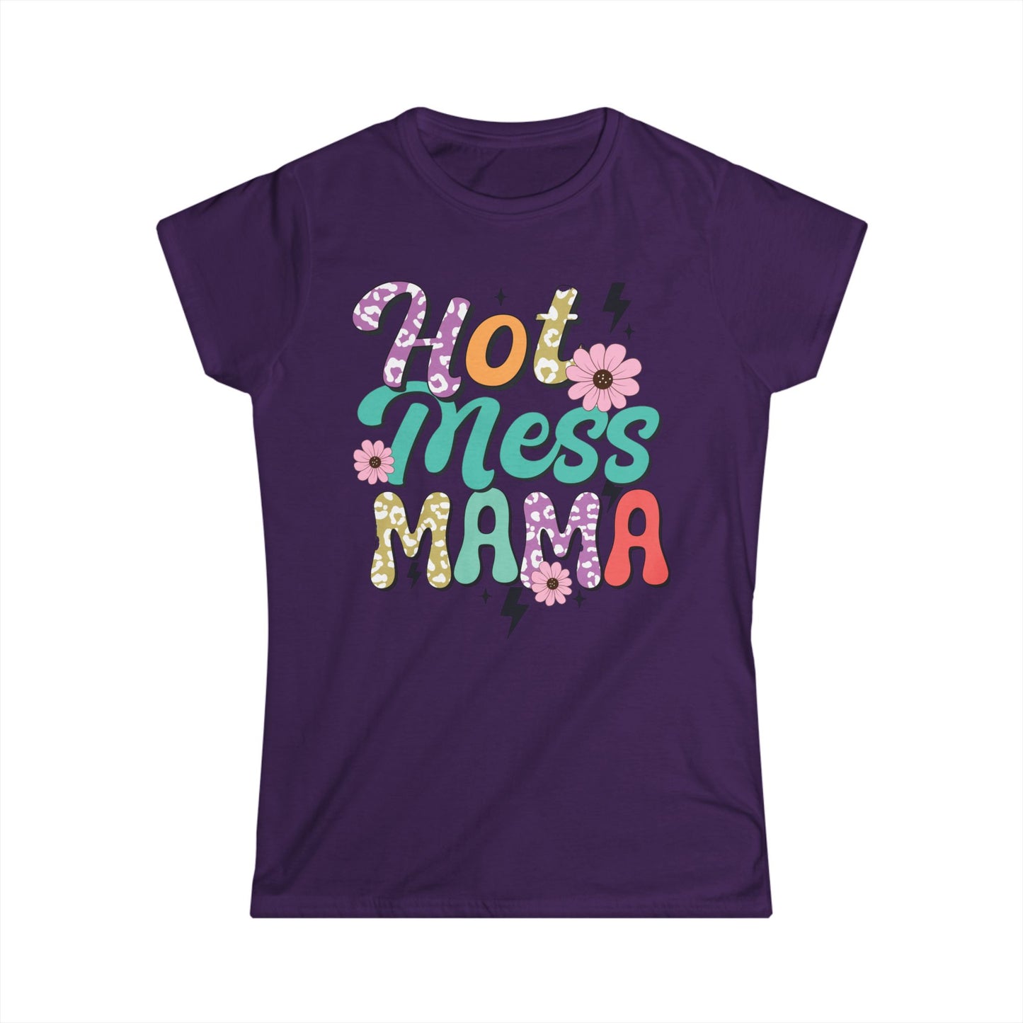Hot Mess Mama Women's Tee - Fun, Casual Wear for Moms, Great for Mother's Day, Birthday Gift, Family Gatherings, Everyday Style